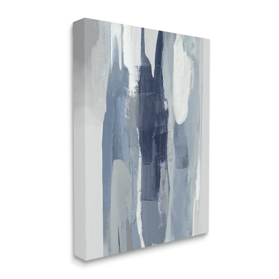 Stupell Industries Layers of Blue and White Abstract Movements, 30 x 40, Designed by Jackie Hanson