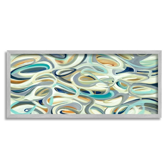 Stupell Industries Layers of Curved Lines Nautical Tone Abstract Movement, 10 x 24, Designed by Lisa Ridgers