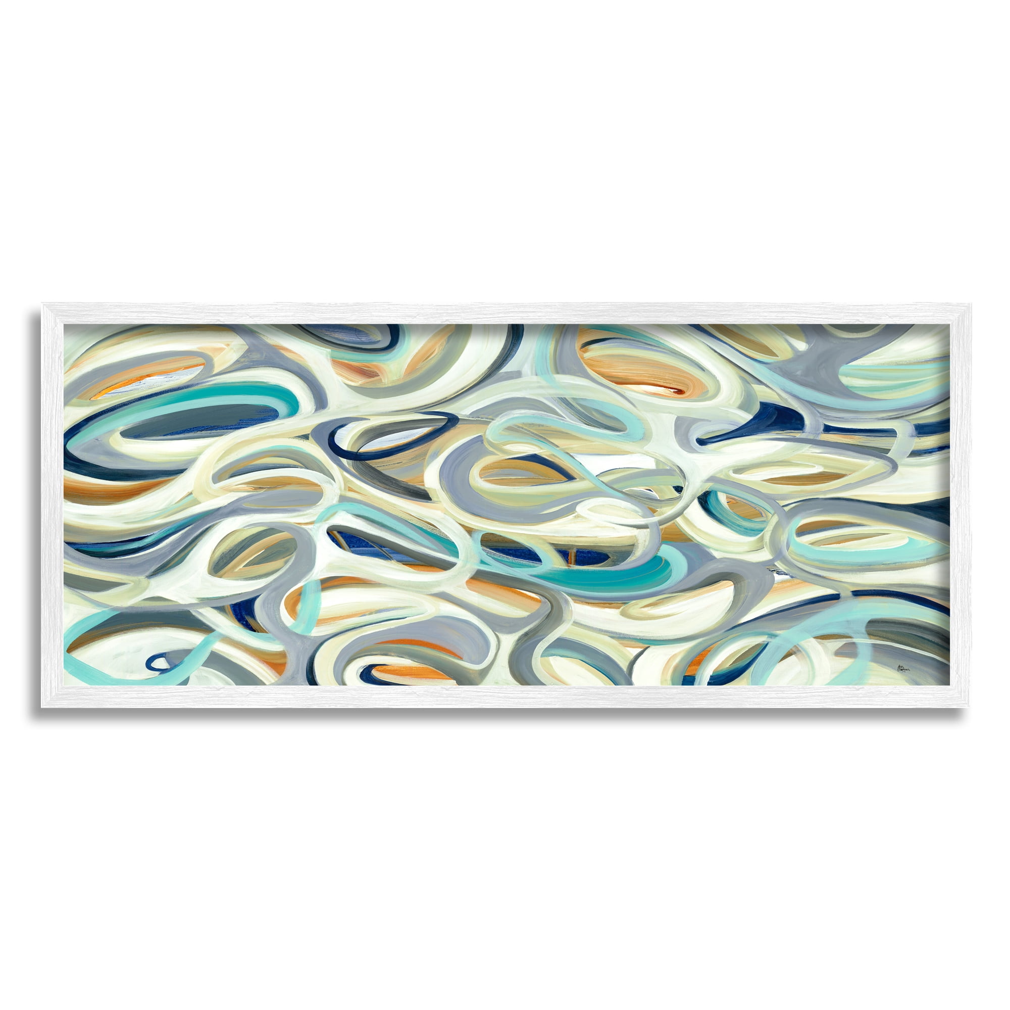 Stupell Industries Layers of Curved Lines Nautical Tone Abstract Movement, 13 x 30, Designed by Lisa Ridgers
