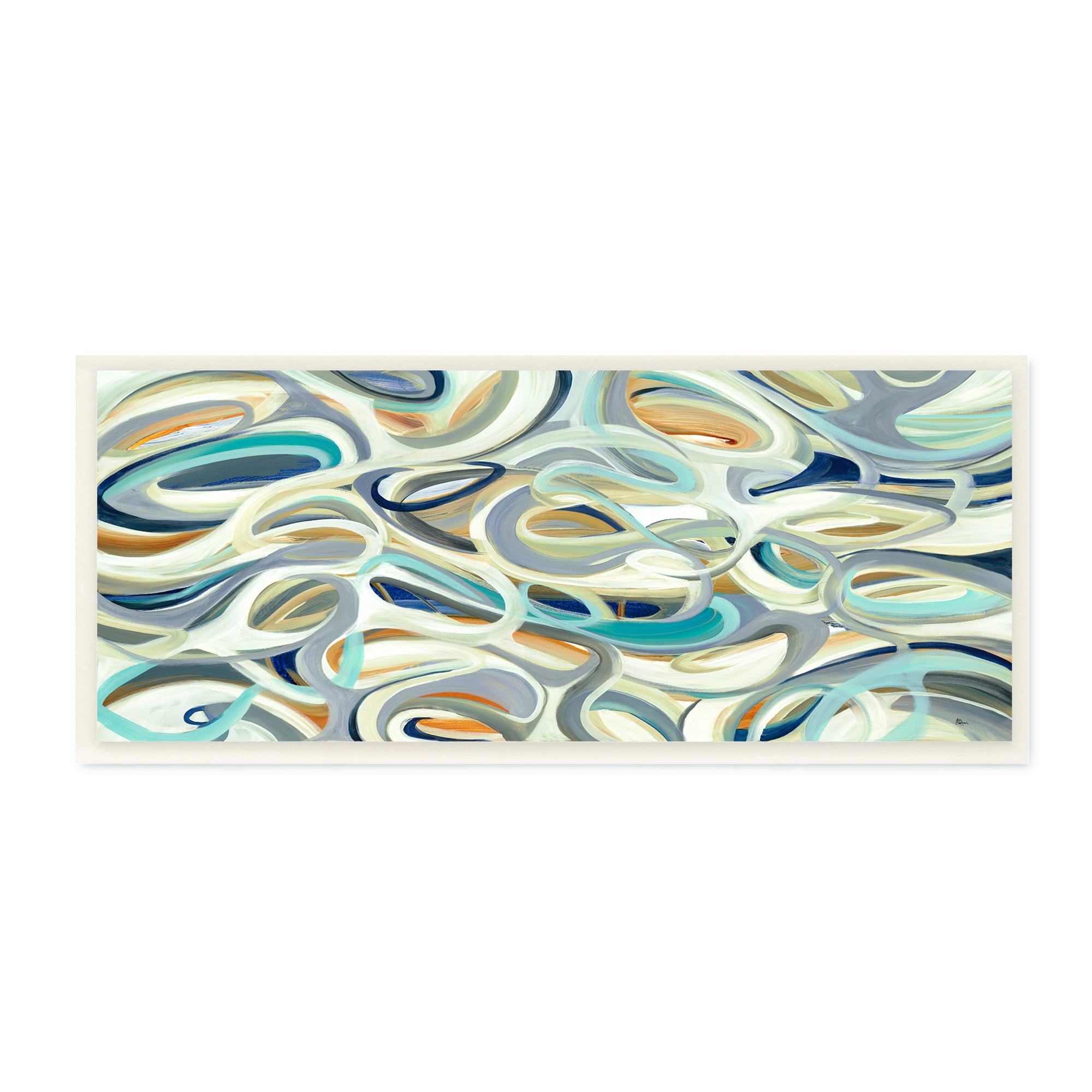 Stupell Industries Layers of Curved Lines Nautical Tone Abstract Movement, 7 x 17, Designed by Lisa Ridgers