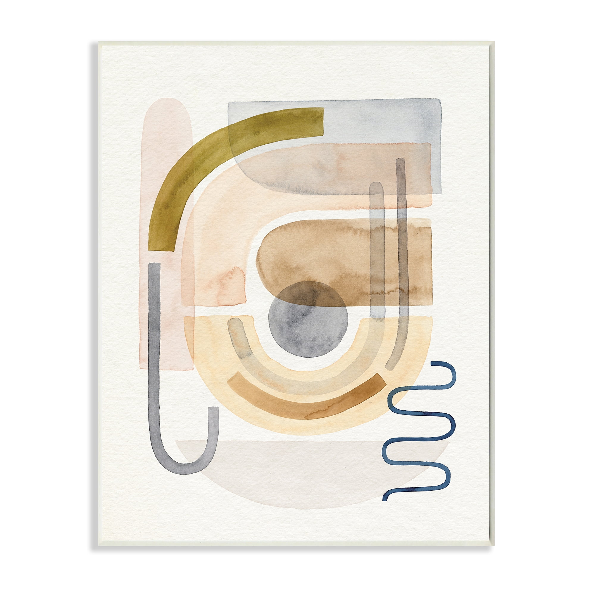 Stupell Industries Layers of Watercolor Brown Paint Abstraction Abstract Painting Black Framed Art Print Wall Art, 24 x 30