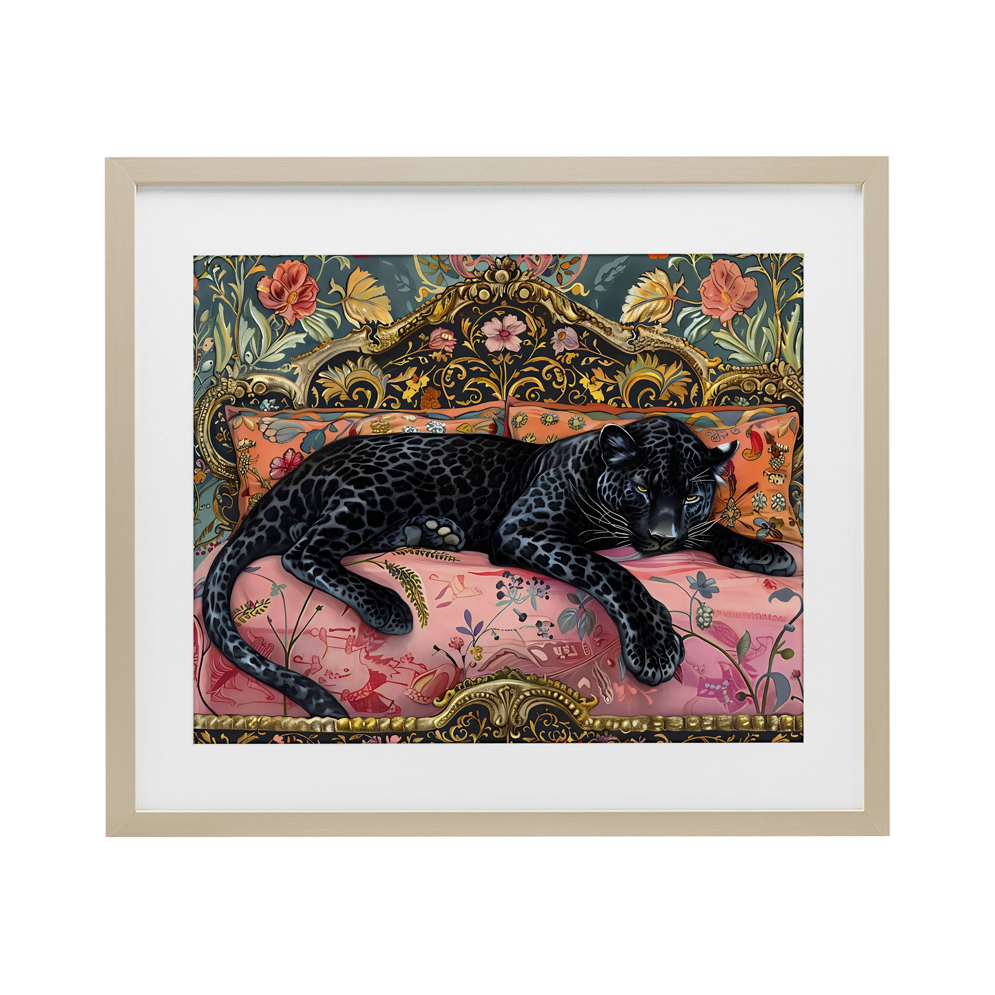 Stupell Industries Lazy Black Elegant Leopard Birch Framed Print Under Glass, design by Creative Studio