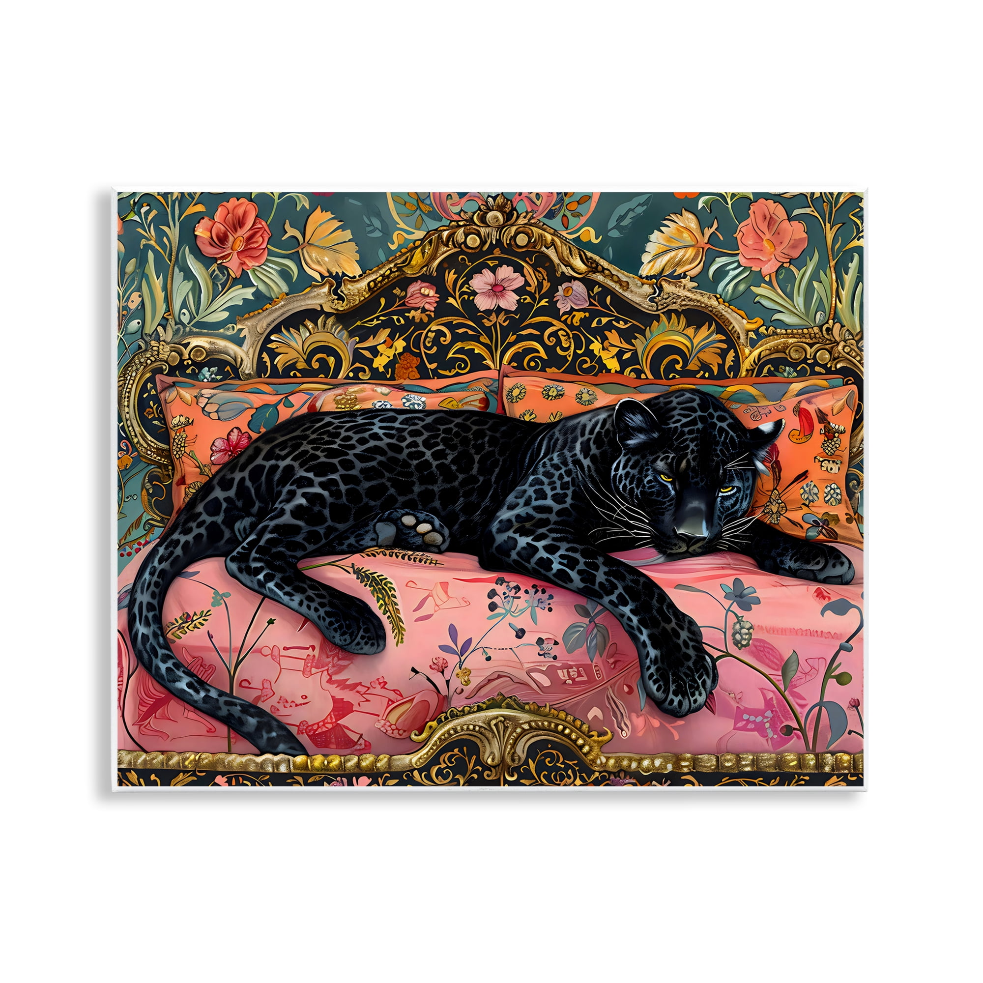 Stupell Industries Lazy Black Elegant Leopard Wall Plaque Art, design by Creative Studio