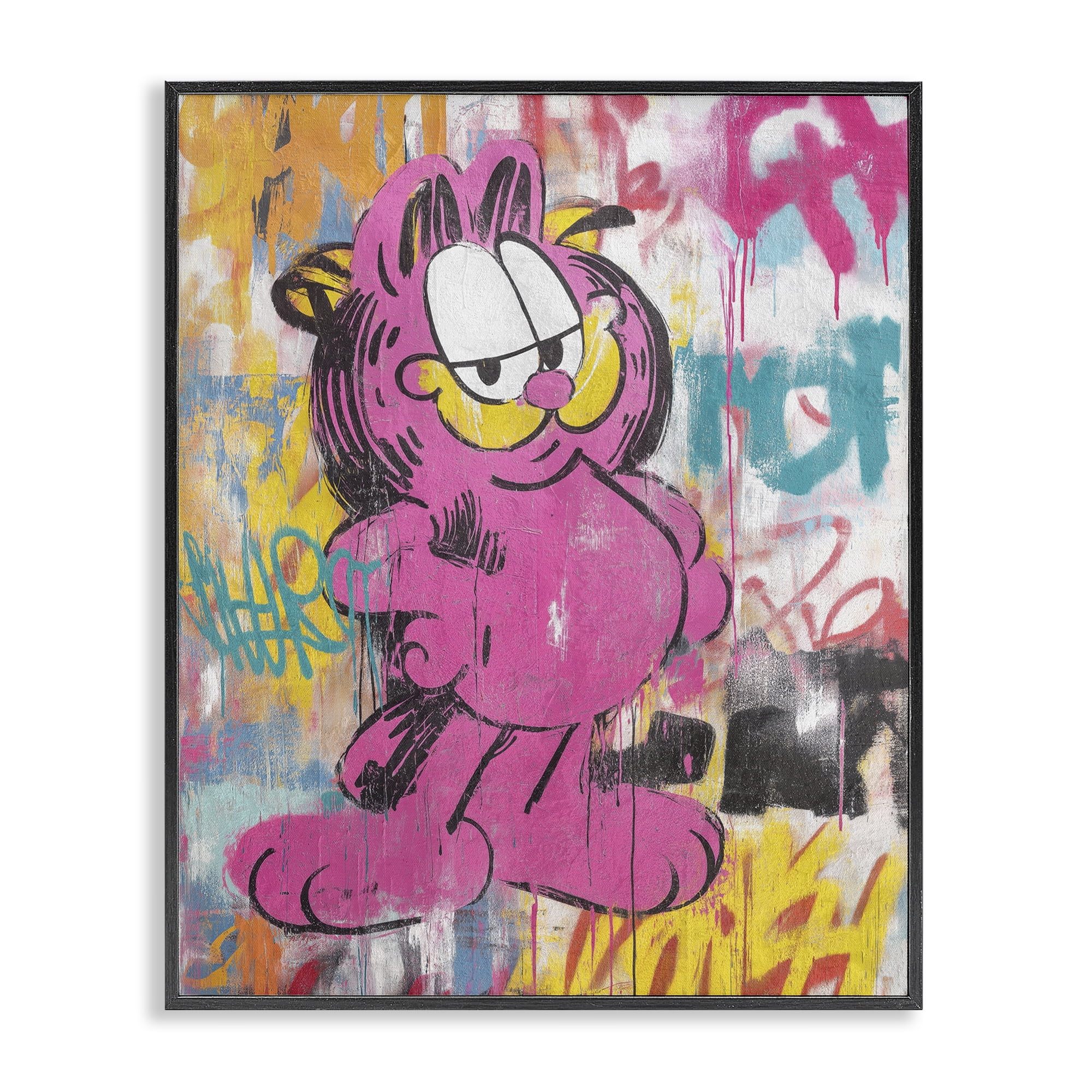 Stupell Industries Lazy Cat In City Modern Urban Black Framed Giclee Art, design by Svetlana Aleynikova