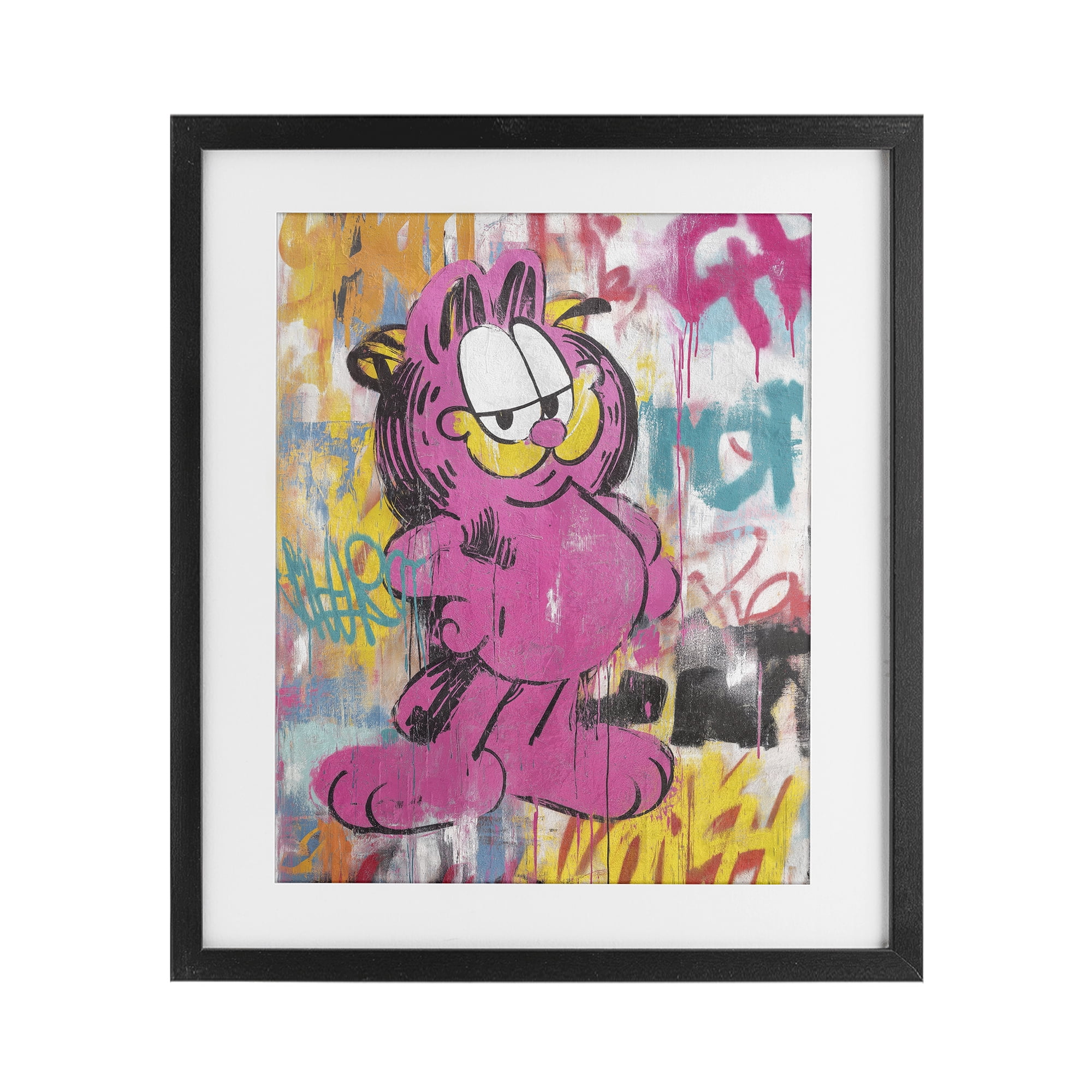 Stupell Industries Lazy Cat In City Modern Urban Black Framed Print Under Glass, design by Svetlana Aleynikova