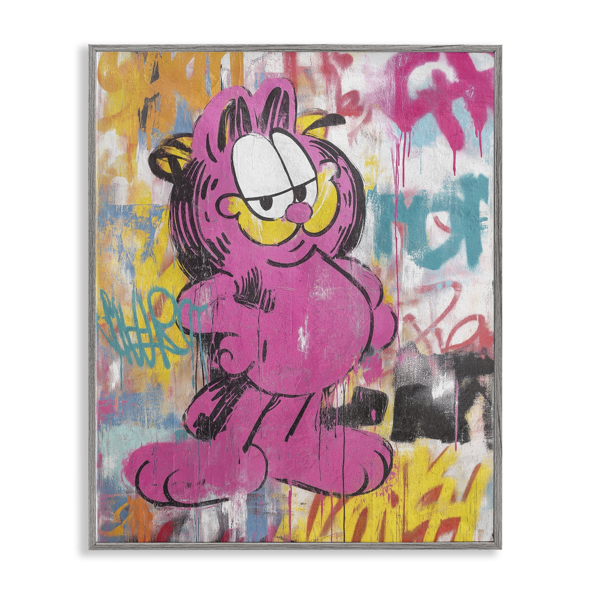 Stupell Industries Lazy Cat In City Modern Urban Gray Framed Giclee Art, design by Svetlana Aleynikova