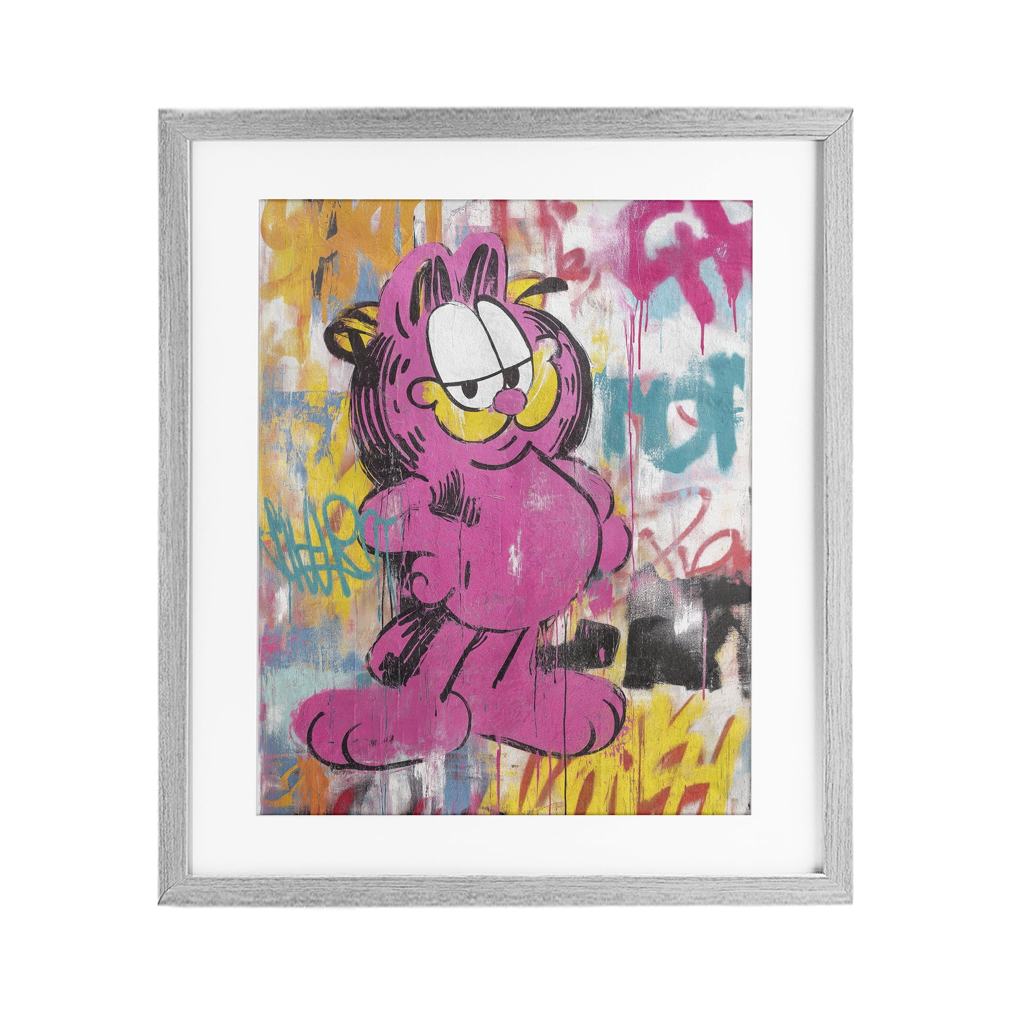 Stupell Industries Lazy Cat In City Modern Urban Gray Framed Print Under Glass, design by Svetlana Aleynikova