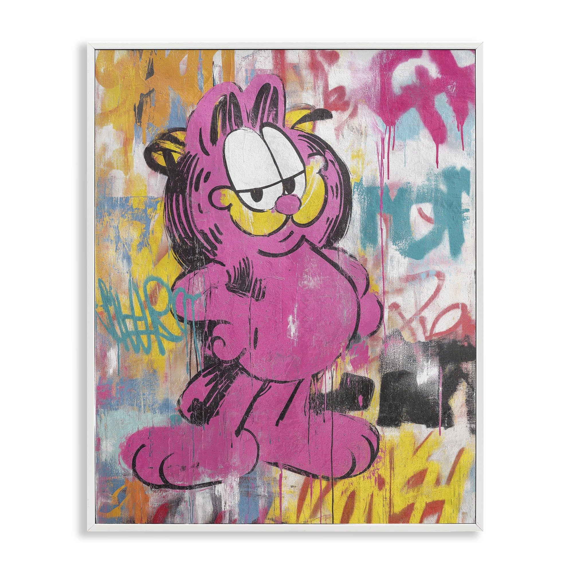 Stupell Industries Lazy Cat In City Modern Urban White Framed Giclee Art, design by Svetlana Aleynikova