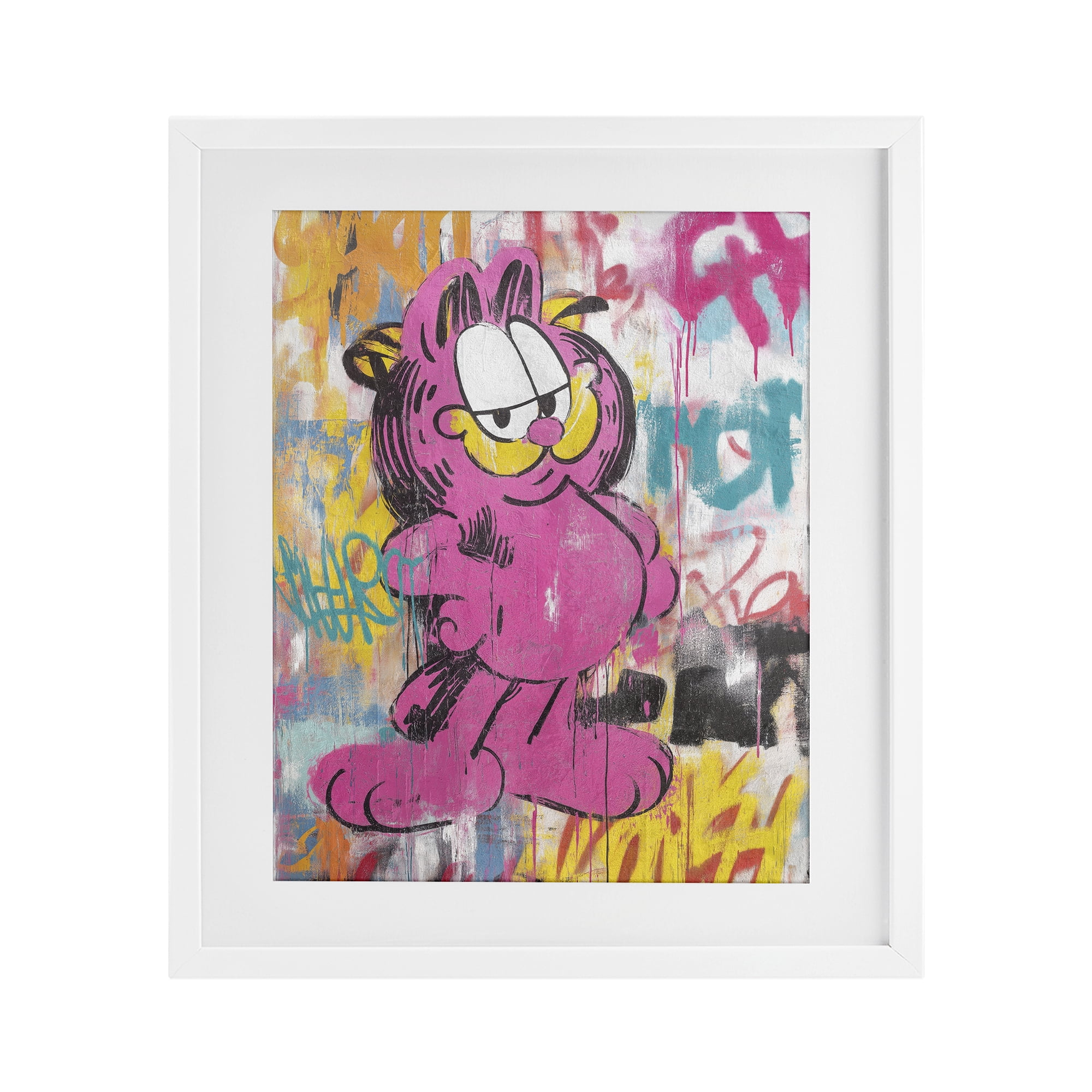 Stupell Industries Lazy Cat In City Modern Urban White Framed Print Under Glass, design by Svetlana Aleynikova