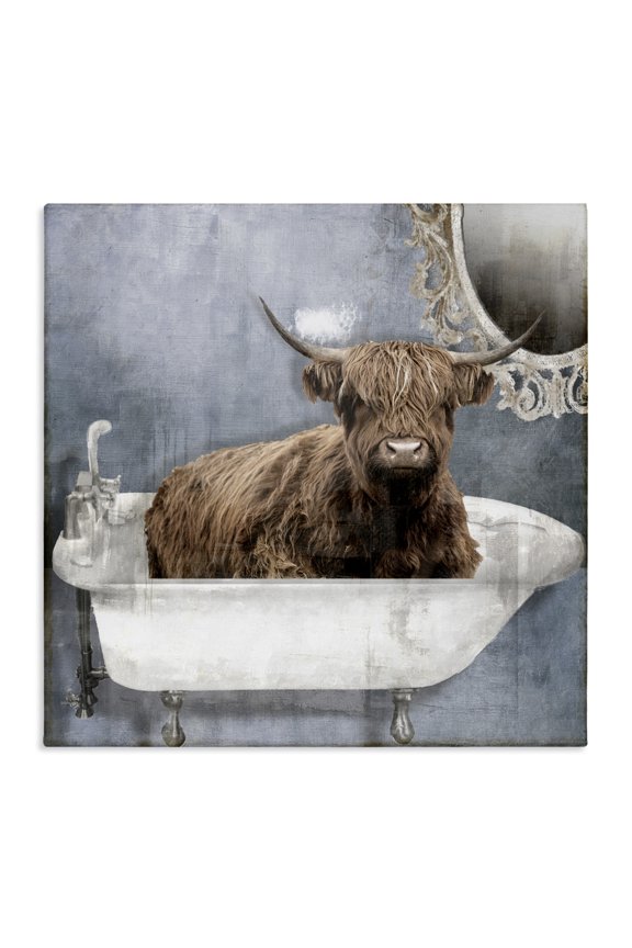 Industries Le Bain Bleu Cattle Canvas Wall Art design by Sophie 6, 24 x 24