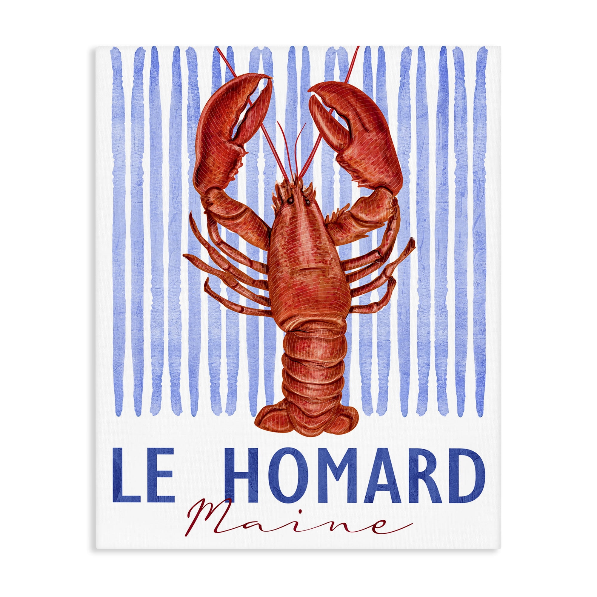 Stupell Industries Le Homard Nautical Stripes Canvas Wall Art, design by Kim Allen