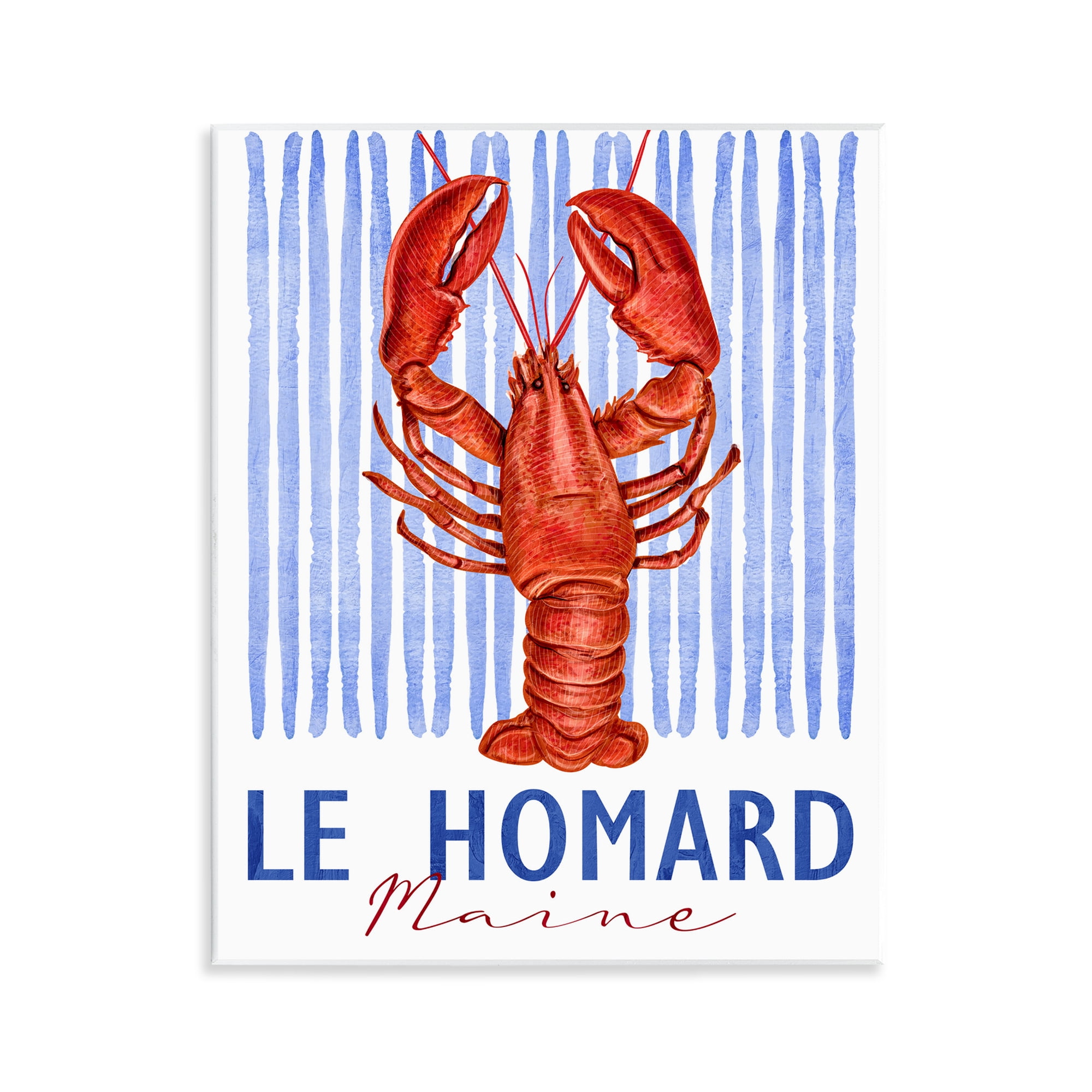 Stupell Industries Le Homard Nautical Stripes Wall Plaque Art, design by Kim Allen