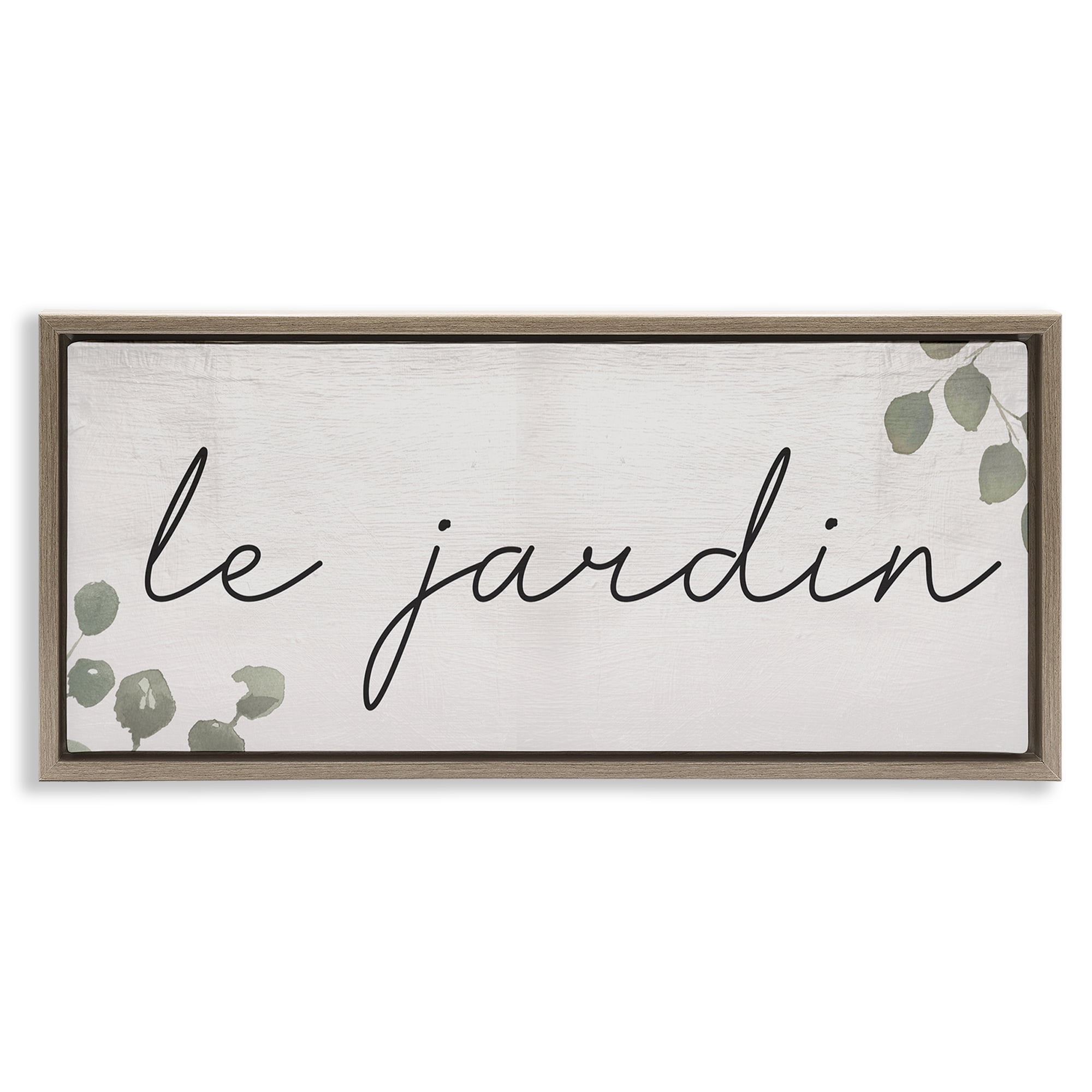 Stupell Industries Le Jardin Garden Plants & Flowers Painting Brown Floater Framed Canvas Art Print Wall Art, 31 x 14