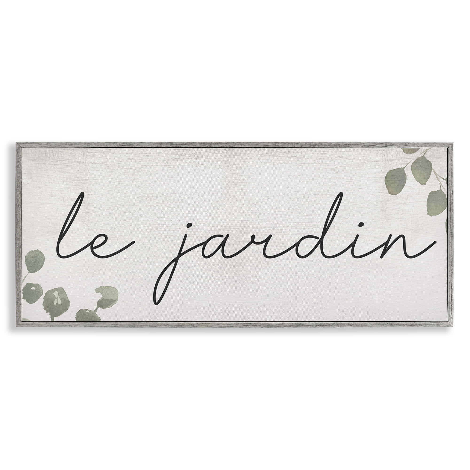 Stupell Industries Le Jardin Garden Plants & Flowers Painting Gray Framed Art Print Wall Art, 24 x 10