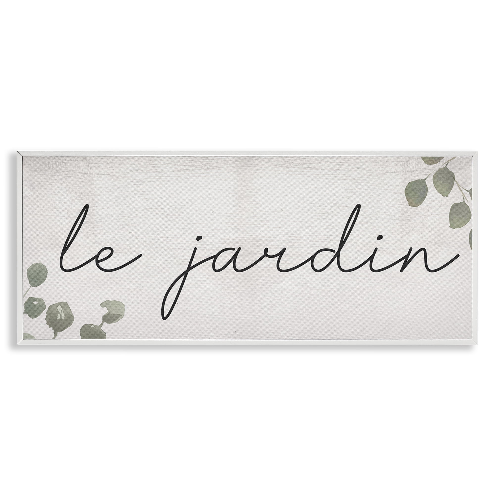 Stupell Industries Le Jardin Garden Plants & Flowers Painting White Framed Art Print Wall Art, 24 x 10