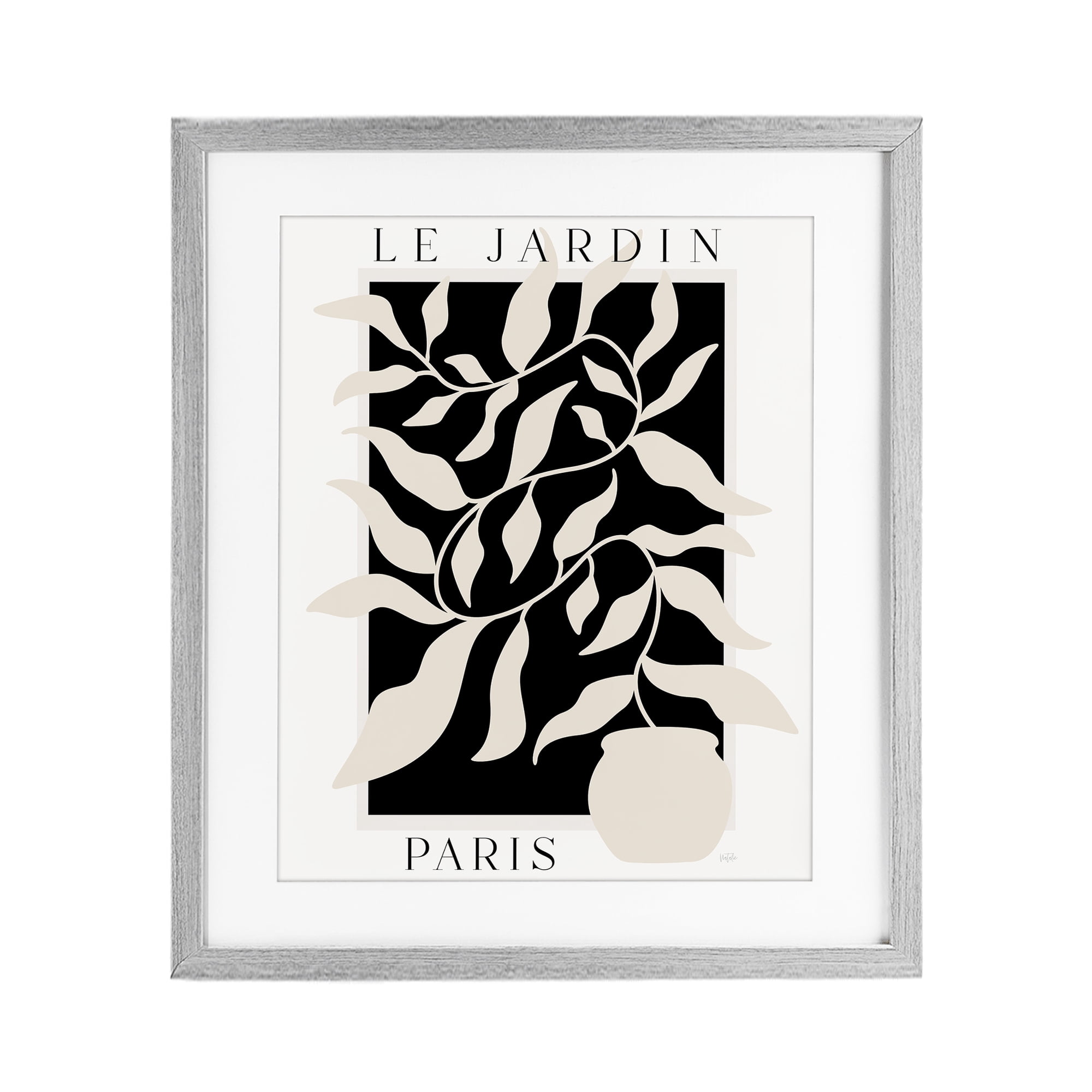 Stupell Industries Le Jardin Paris Botanicals Gray Framed Print Under Glass, design by Natalie Carpentieri