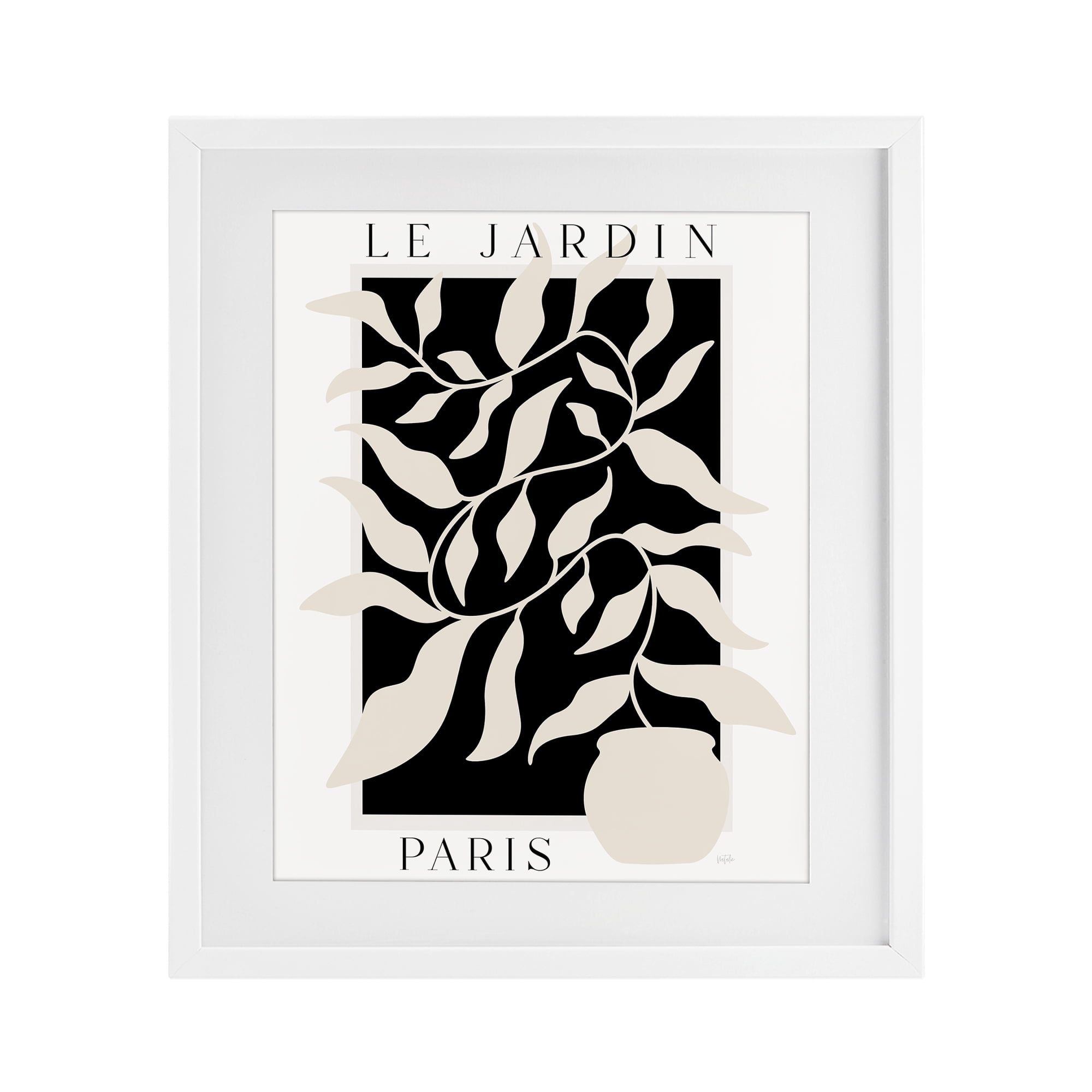 Stupell Industries Le Jardin Paris Botanicals White Framed Print Under Glass, design by Natalie Carpentieri