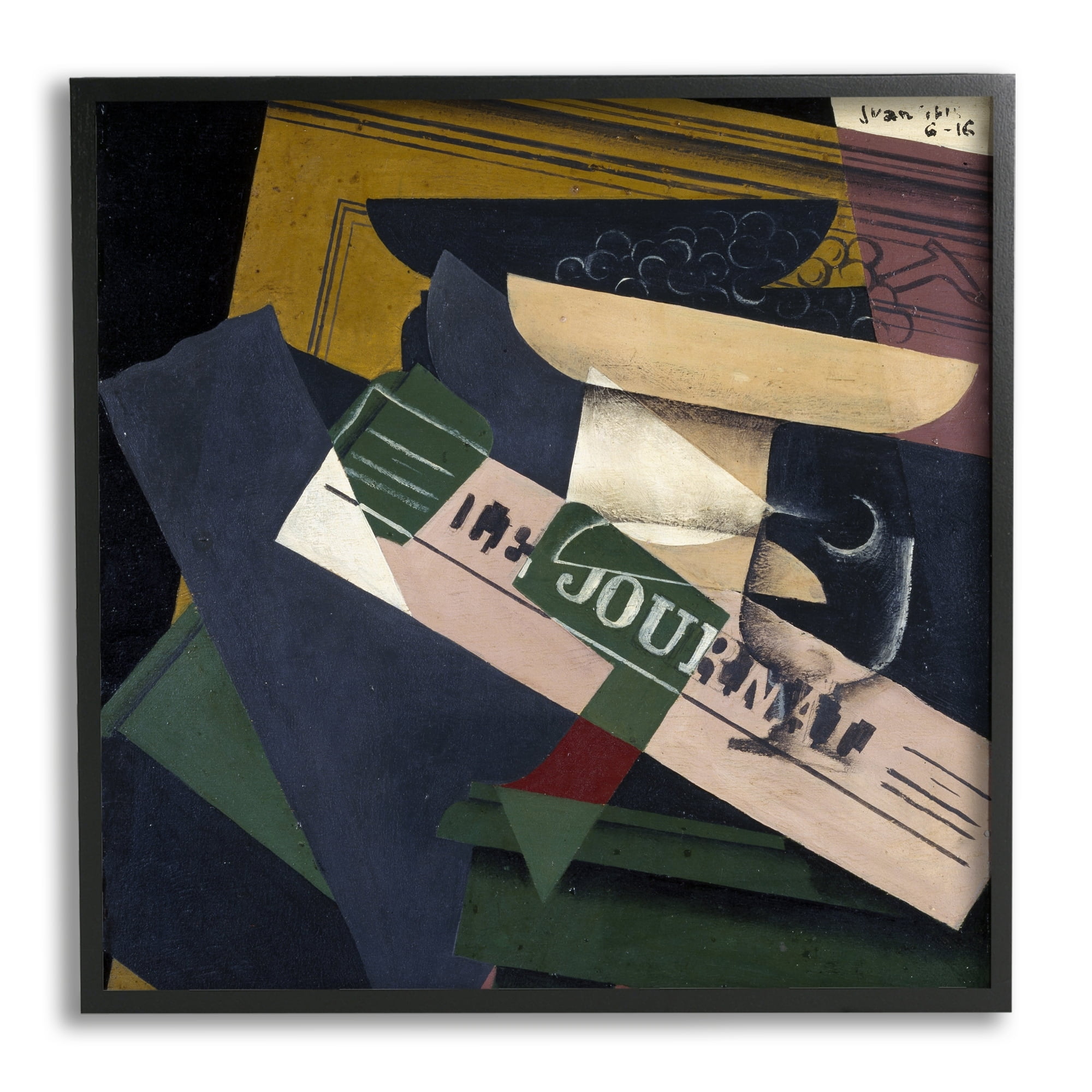Stupell Industries Le Raisins Juan Gris Classic Abstract Painting Painting Black Framed Art Print Wall Art, Design by one1000paintings