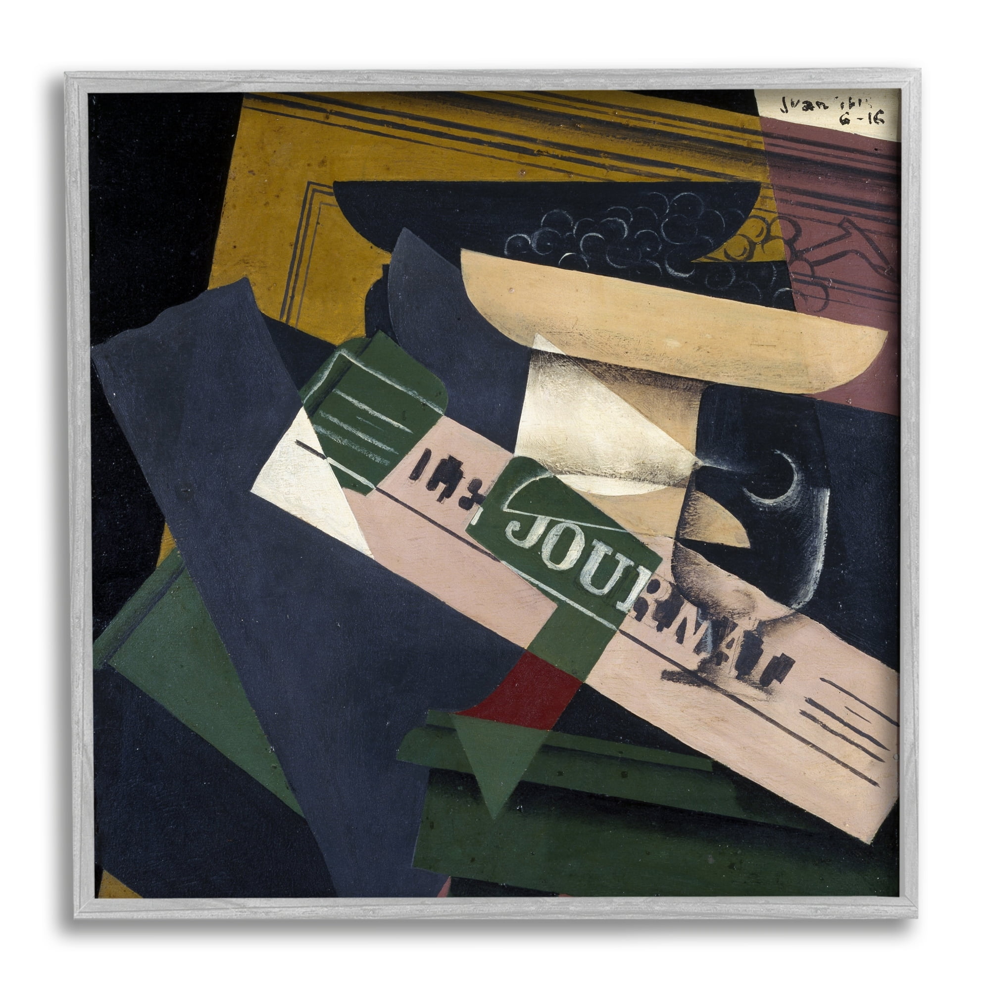 Stupell Industries Le Raisins Juan Gris Classic Abstract Painting Painting Gray Framed Art Print Wall Art, Design by one1000paintings
