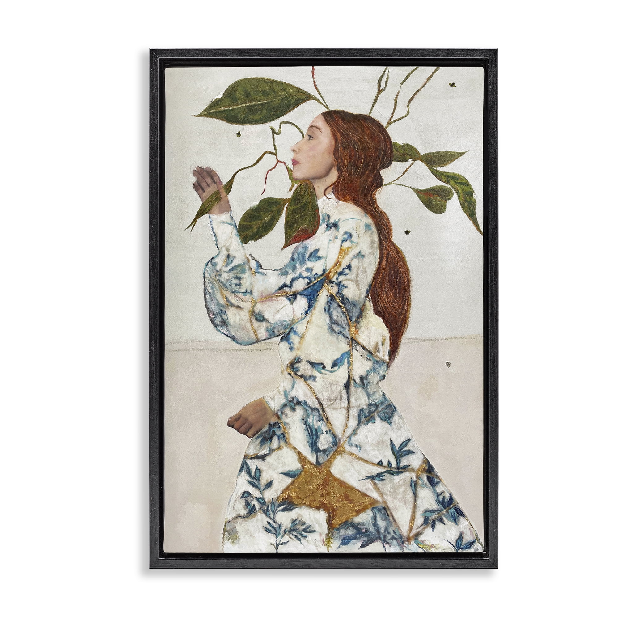 Stupell Industries Le Voyage Fantastique Portrait Black Framed Floater Canvas Wall Art, design by Karenina Fabrizzi