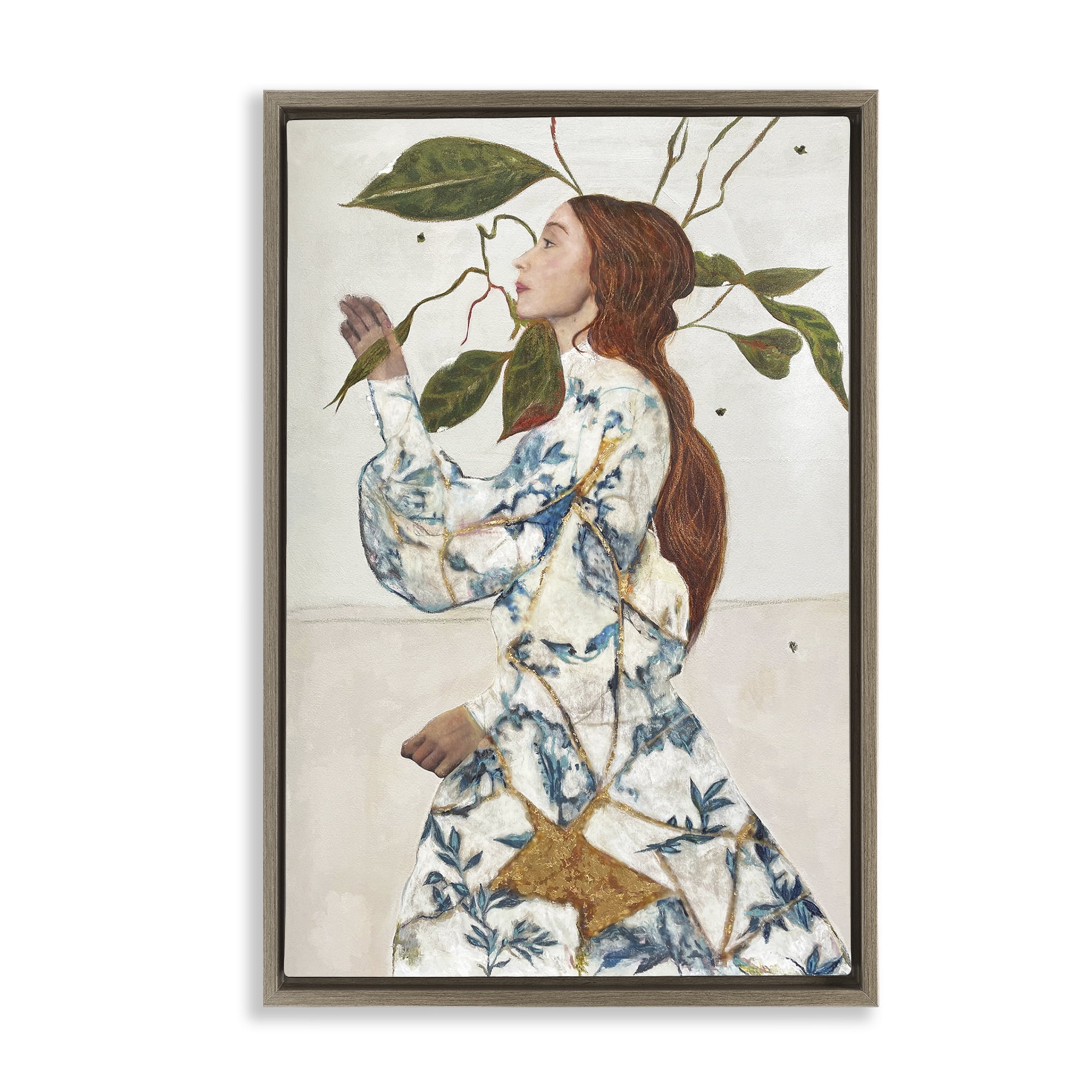 Stupell Industries Le Voyage Fantastique Portrait Brown Framed Floater Canvas Wall Art, design by Karenina Fabrizzi