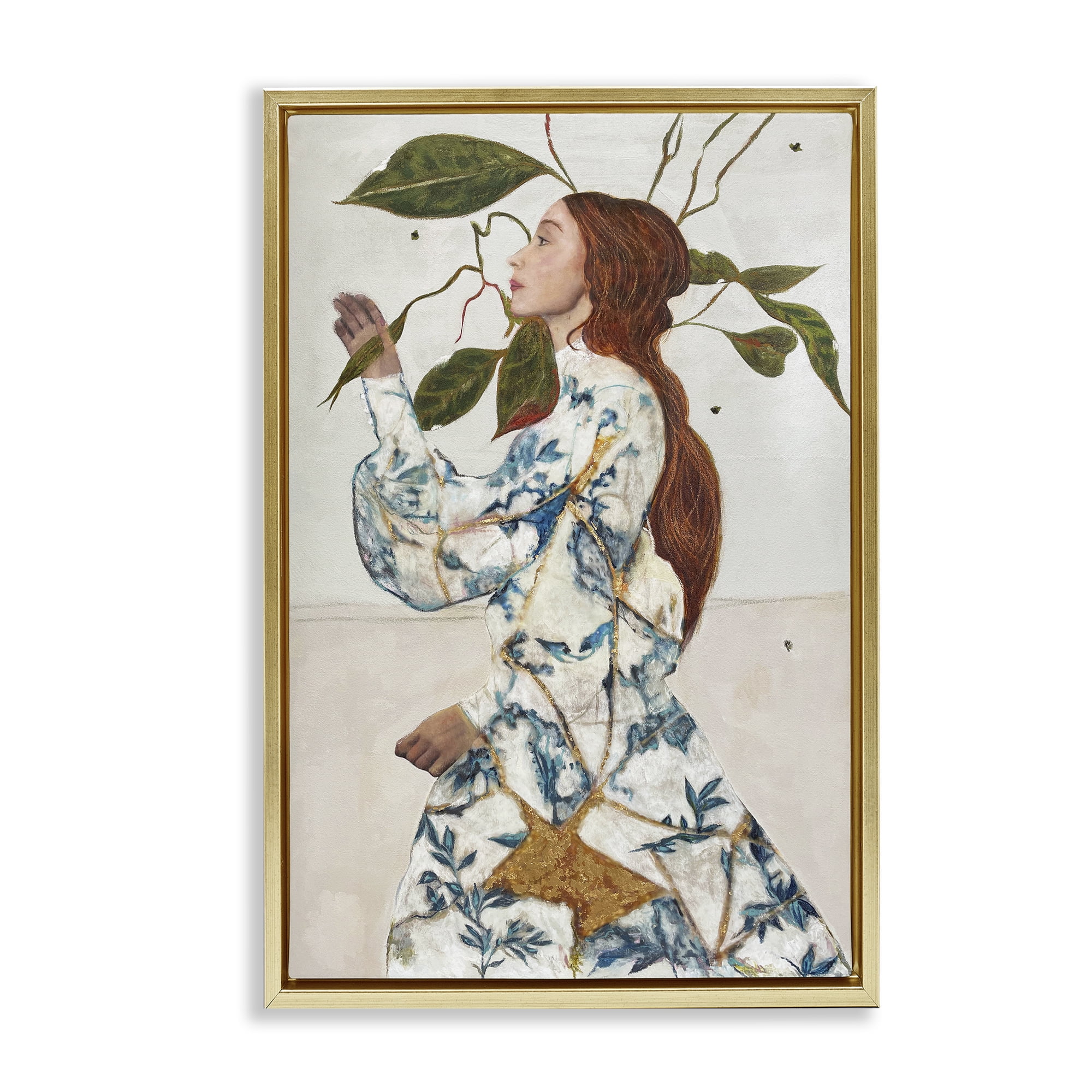 Stupell Industries Le Voyage Fantastique Portrait Gold Framed Floater Canvas Wall Art, design by Karenina Fabrizzi