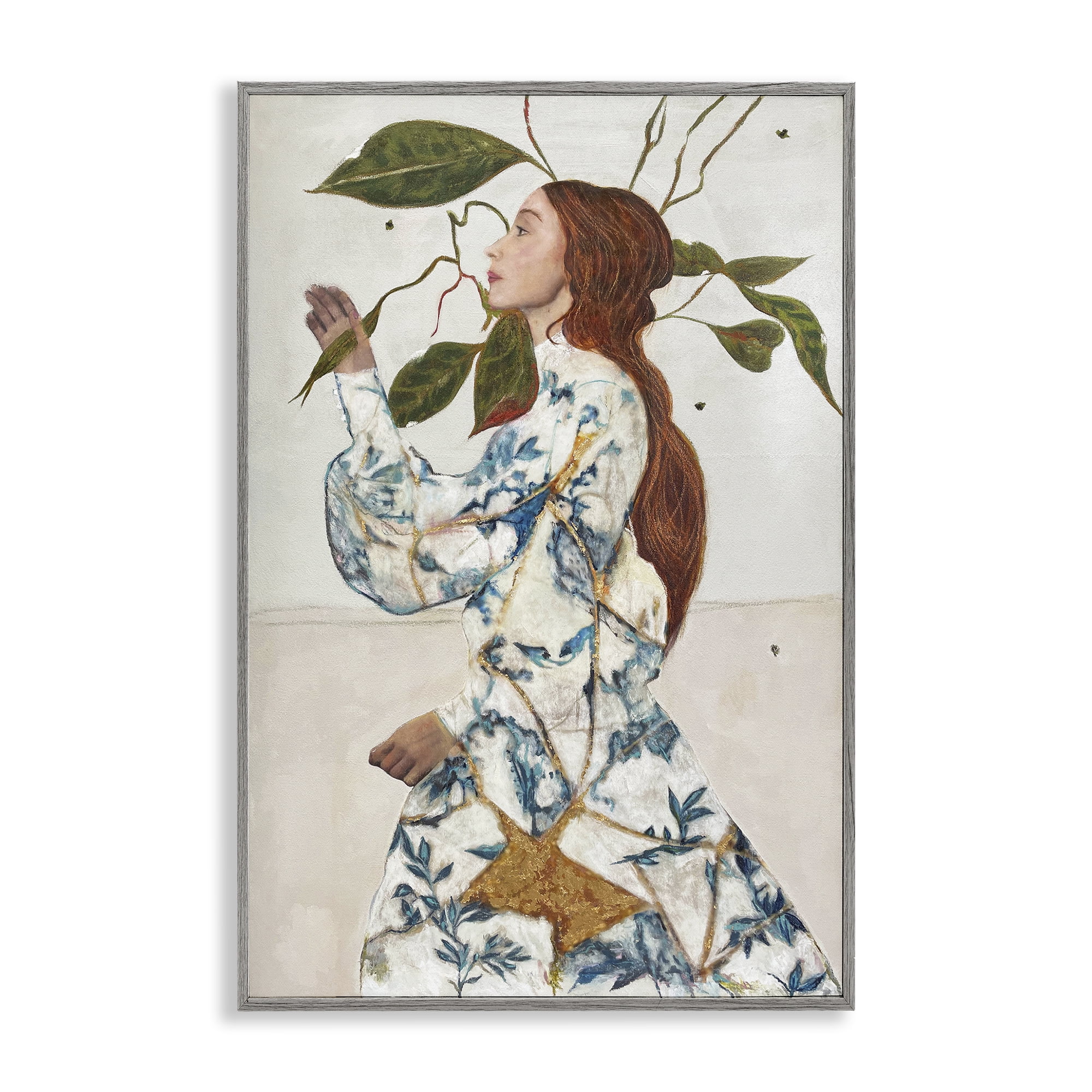 Stupell Industries Le Voyage Fantastique Portrait Gray Framed Giclee Art, design by Karenina Fabrizzi