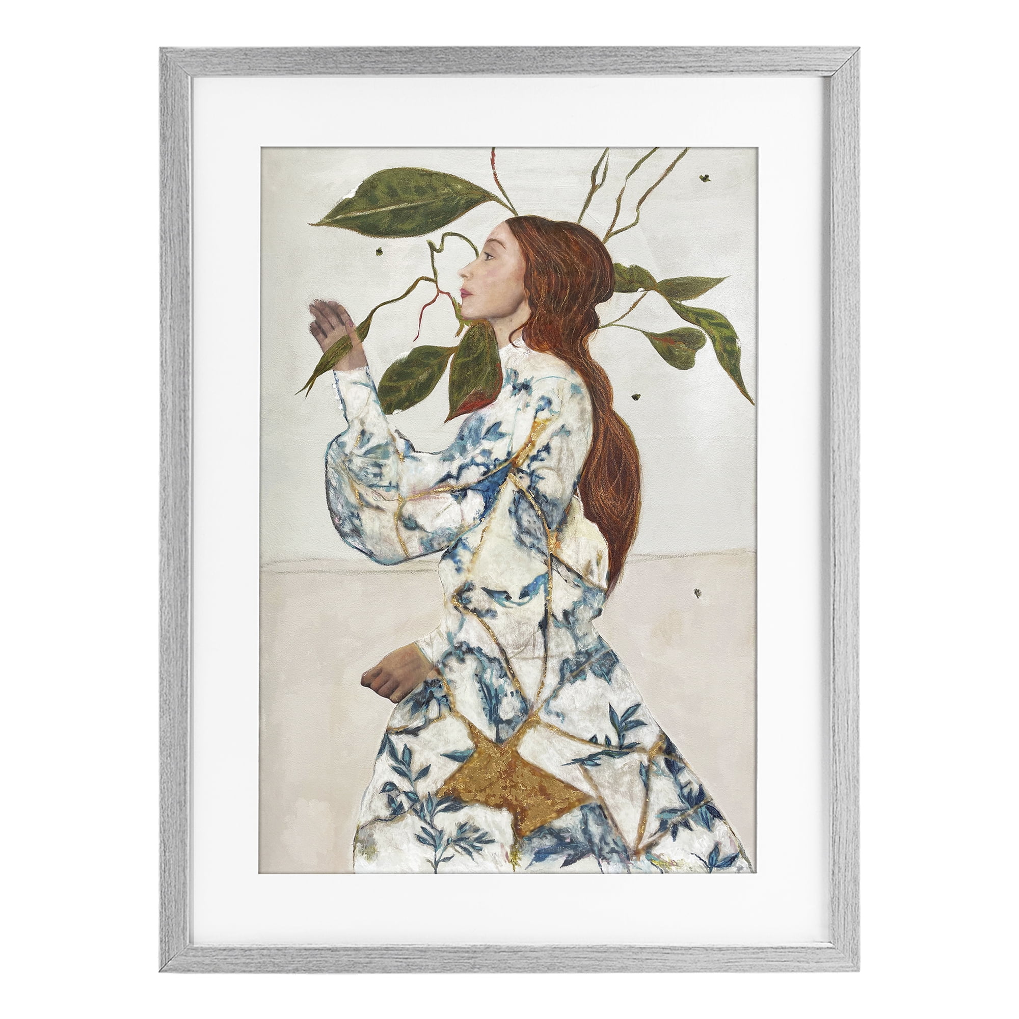 Stupell Industries Le Voyage Fantastique Portrait Gray Framed Print Under Glass, design by Karenina Fabrizzi