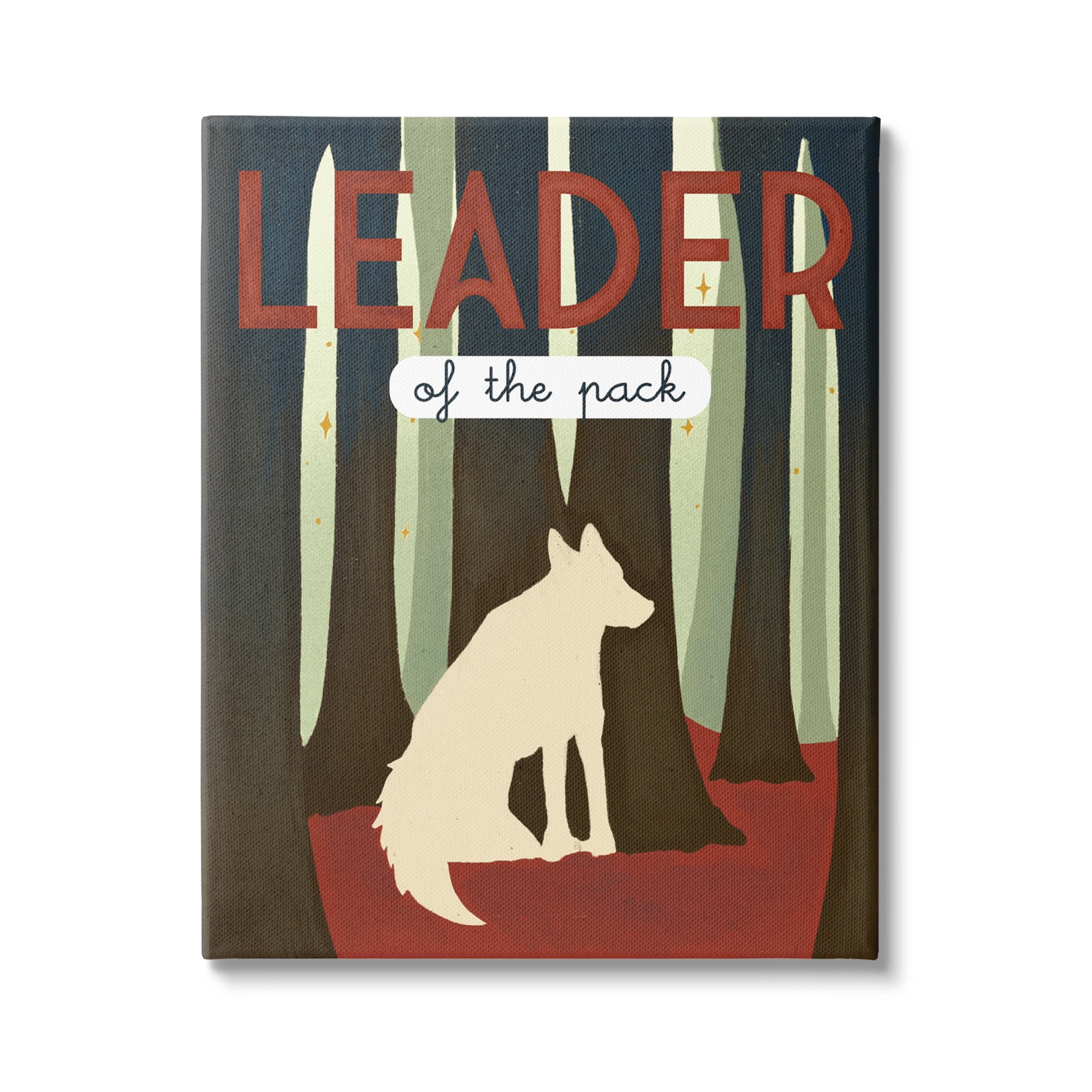 Stupell Industries Leader Of The Pack Wolf Woodland Trees Rustic Kids,30 x 40, Design by Daphne Polselli