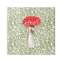 Stupell Industries Leaf Patterned Mushroom Botanical & Floral Painting Gallery Wrapped Canvas Art Print Wall Art, 17 x 17