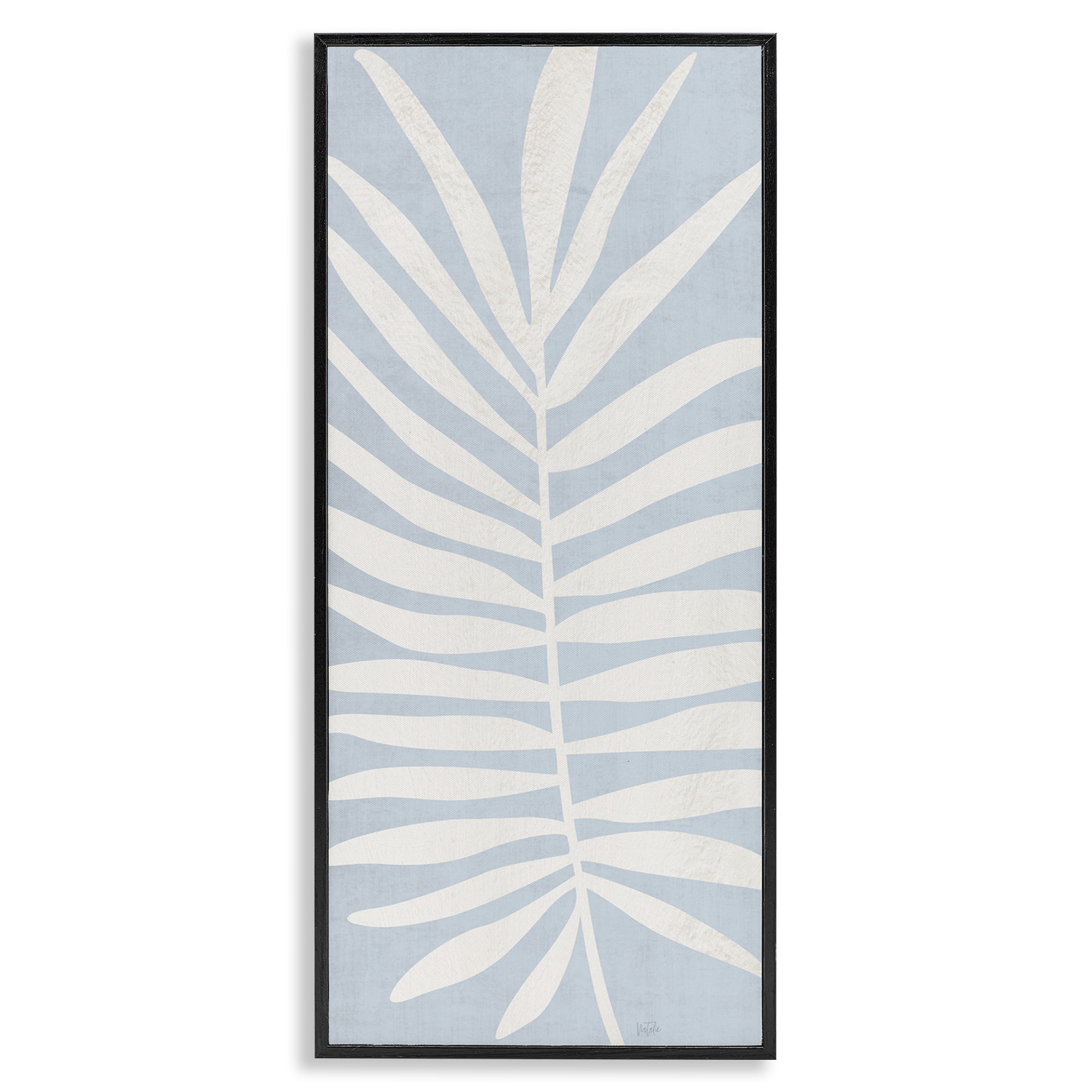 Stupell Industries Leaf Silhouette on Sky Blue Black Framed Giclee Art, design by Natalie Carpentieri