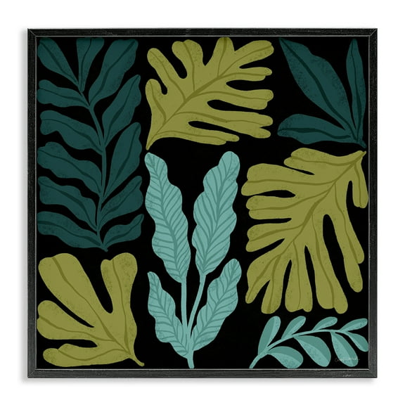 Stupell Industries Leaf Sprigs Collage Plants & Flowers Painting Black Framed Art Print Wall Art, 12 x 12