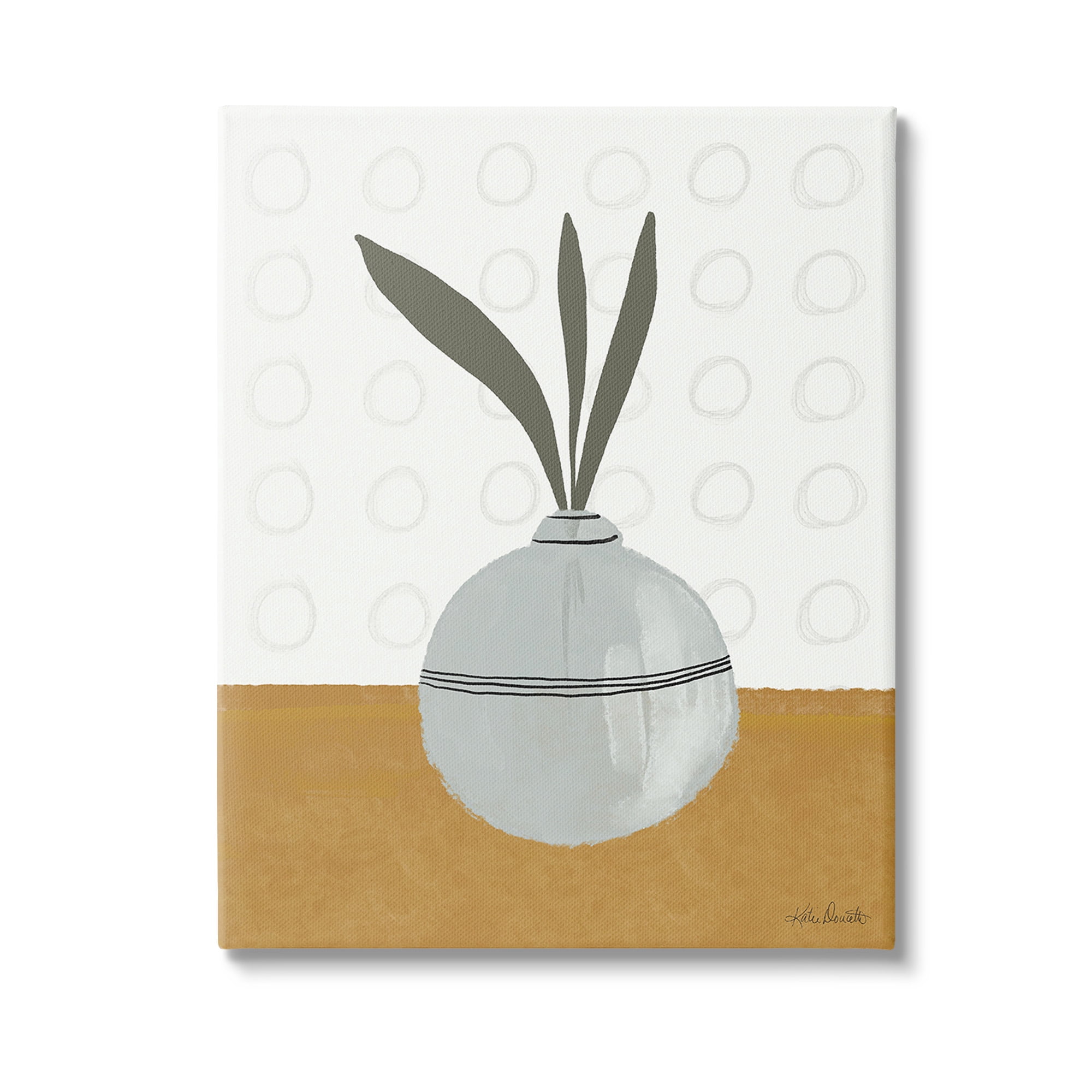 Stupell Industries Leaf Sprigs in Vase Botanical & Floral Painting Gallery Wrapped Canvas Art Print Wall Art, 16 x 20