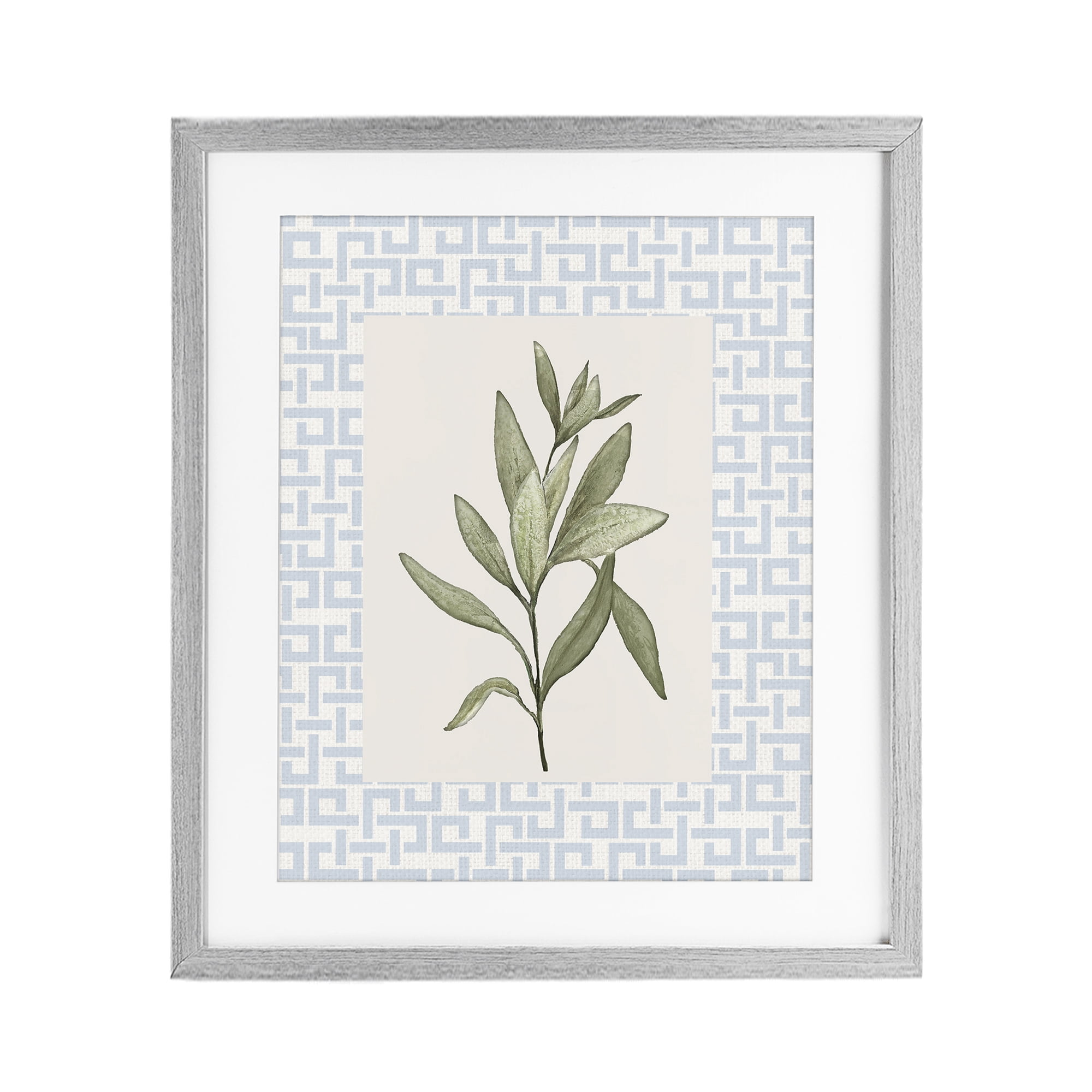 Stupell Industries Leafy Fresh Herb Gray Framed Print Under Glass, design by Diannart