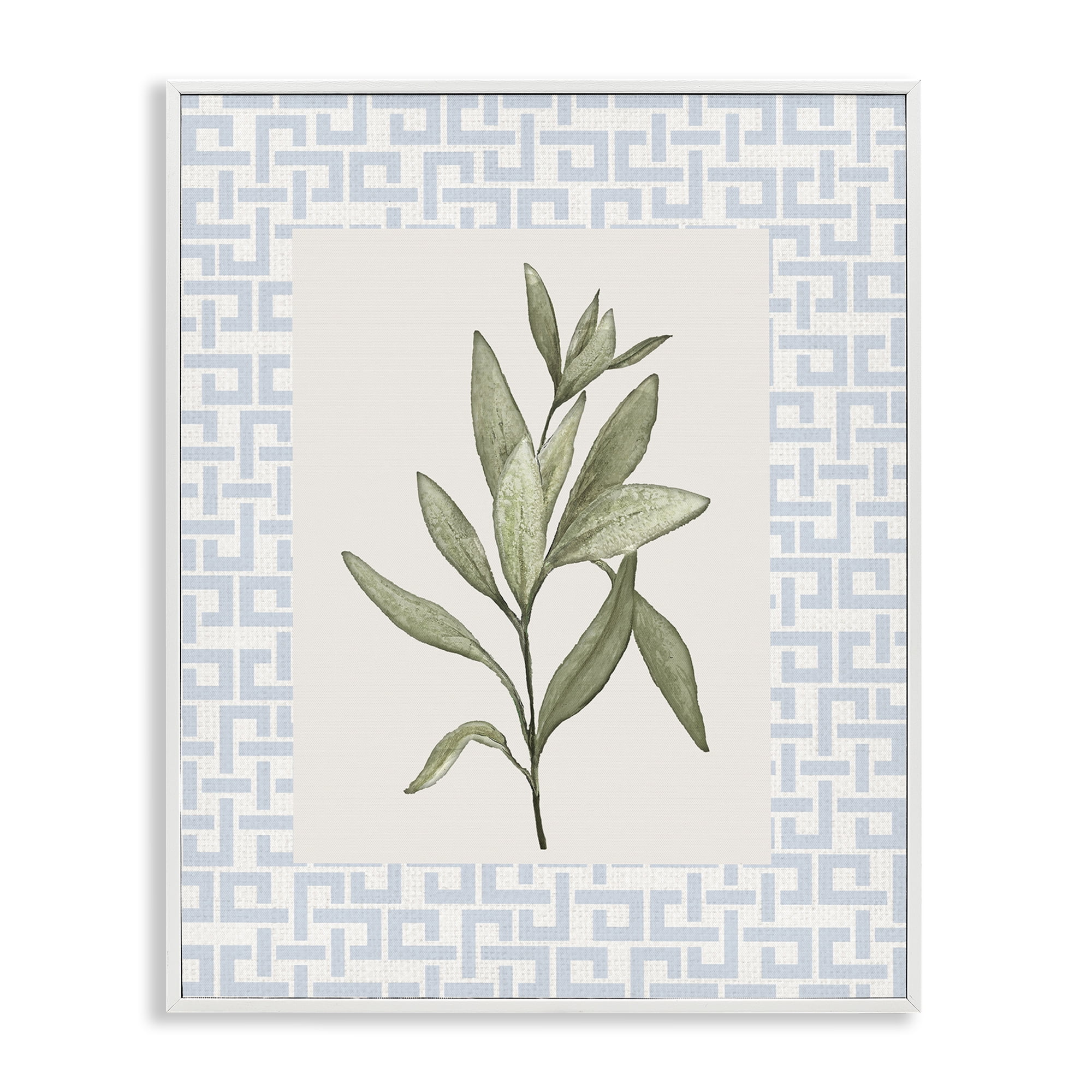 Stupell Industries Leafy Fresh Herb White Framed Giclee Art, design by Diannart