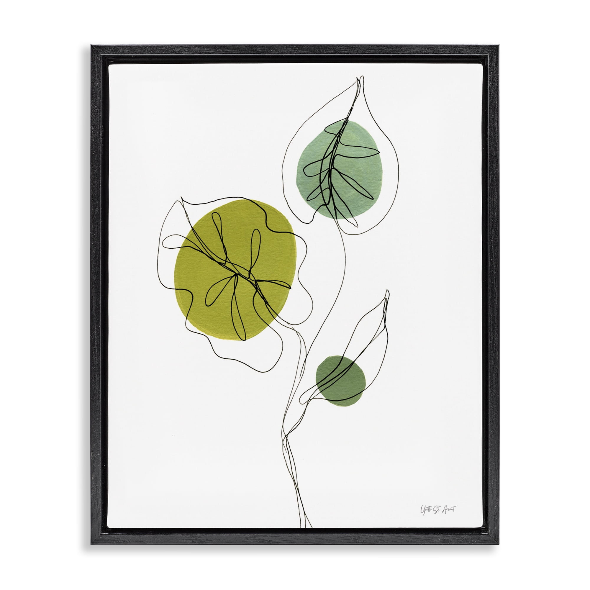 Stupell Industries Leafy Garden Delight Botanical & Floral Painting Black Floater Framed Art Print Wall Art, 25 x 31