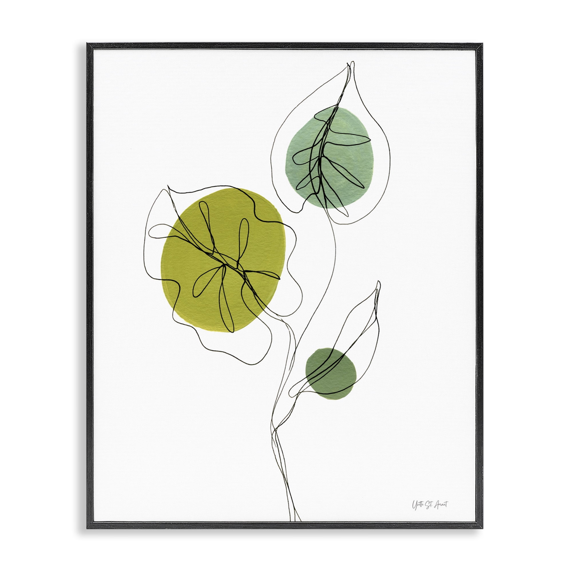 Stupell Industries Leafy Garden Delight Botanical & Floral Painting Black Framed Art Print Wall Art, 16 x 20