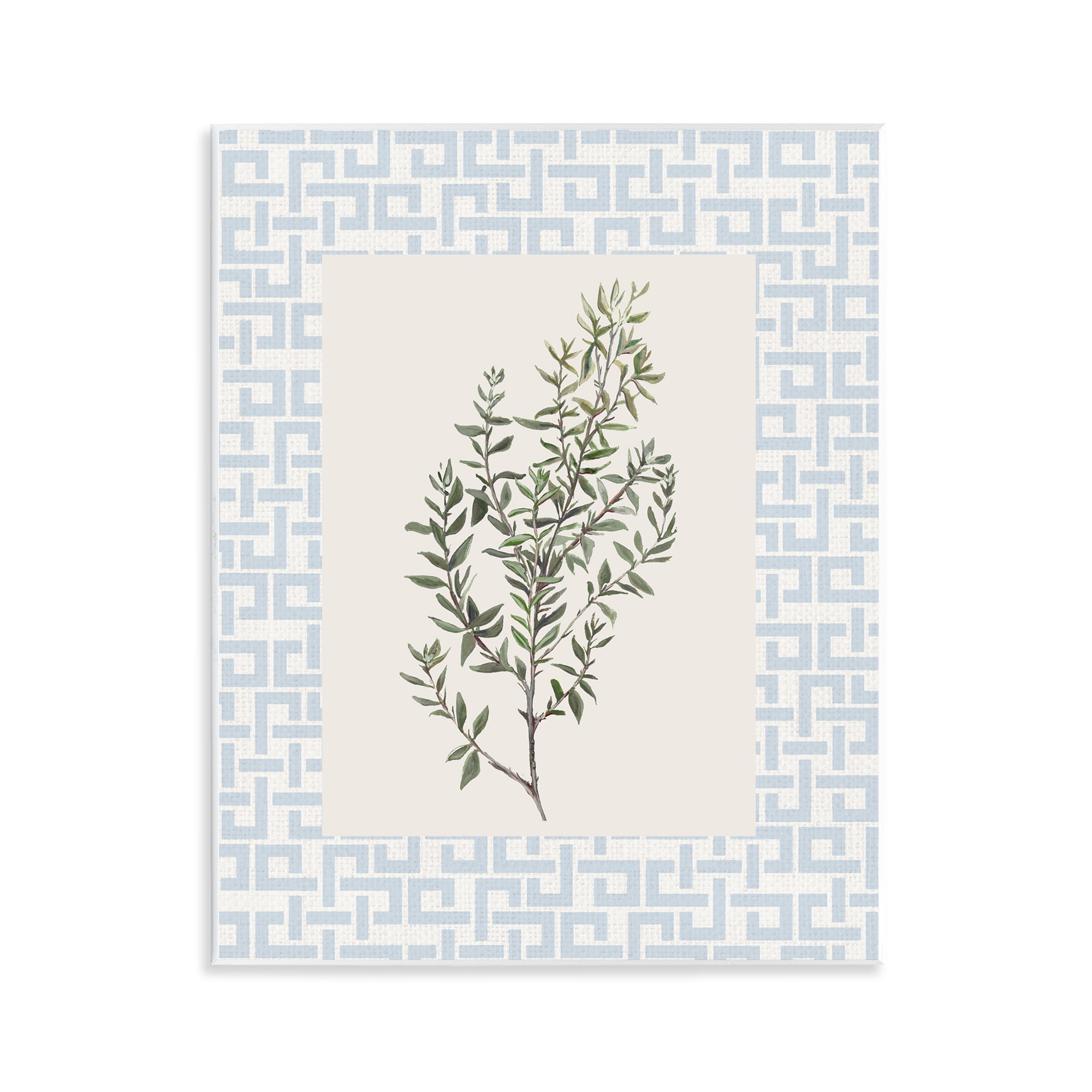 Stupell Industries Leafy Herb on Geometric Wall Plaque Art, design by Diannart