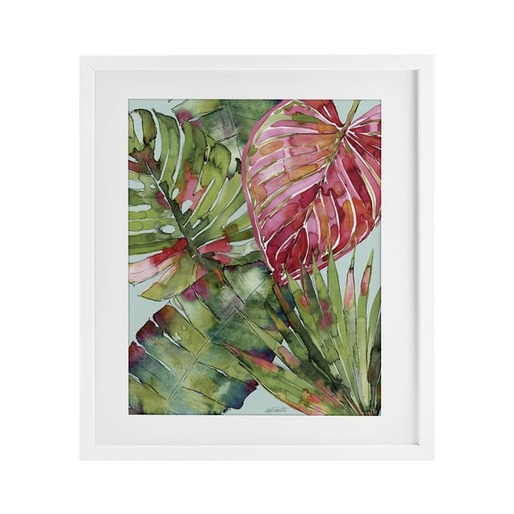 Stupell Industries Bohemian Leafy Palm Springs White Framed Print Under Glass, 13 x 16, by Anne Tavoletti