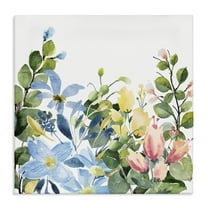 Stupell Industries Leafy Spring Blooms Plants & Flowers Painting Wrapped Canvas Art Print Wall Art, 17 x 17