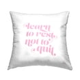 thumbnail image 1 of Stupell Industries Learn To Rest Self Care Motivational Pink Typography Design by Yass Naffas Designs Throw Pillow, 1 of 6