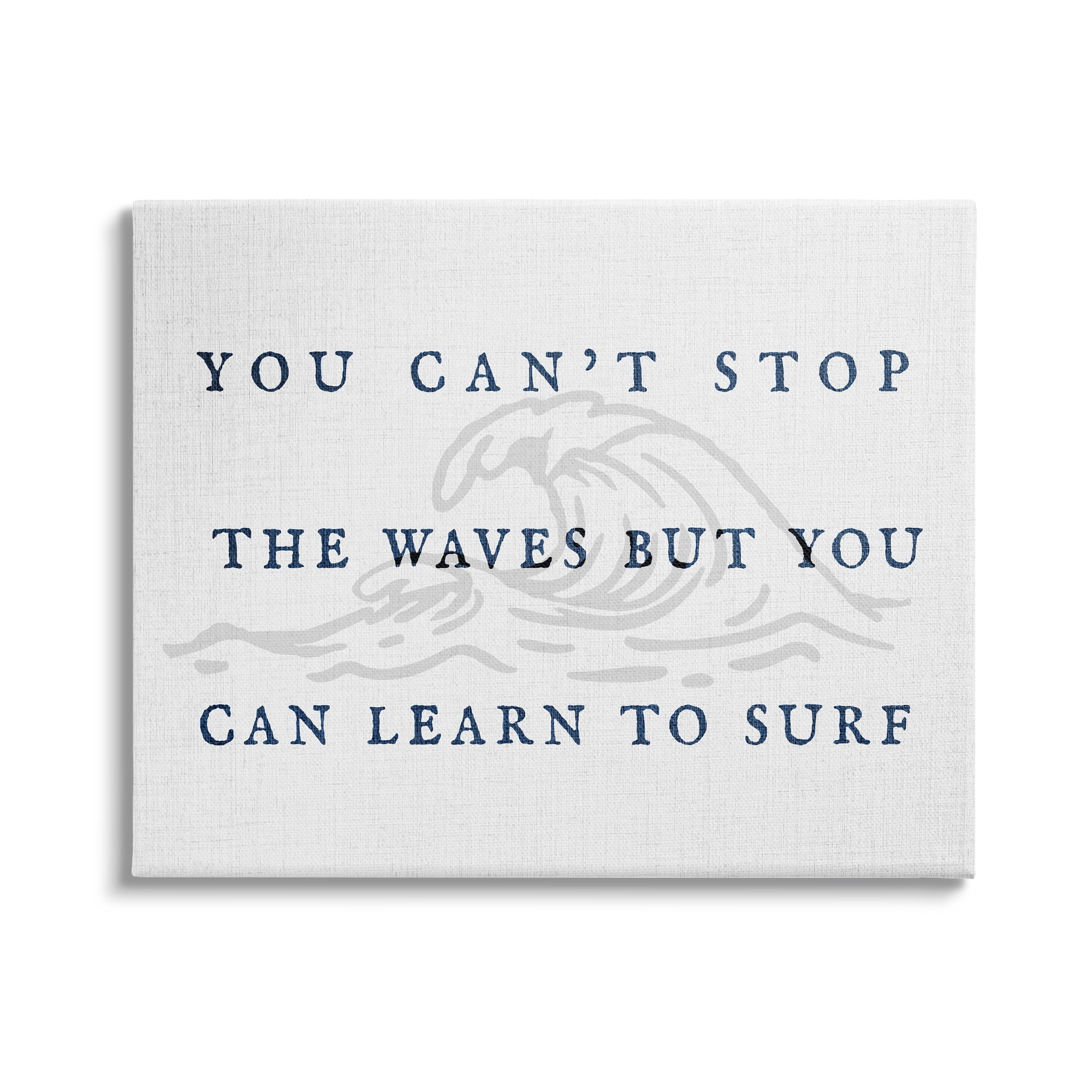 Stupell Industries Learn to Surf Inspirational Landscape Painting Gallery Wrapped Canvas Art Print Wall Art, 20 x 16