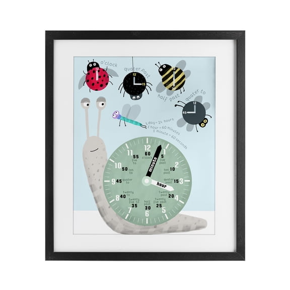 Stupell Industries Learning Time Bugs Black Framed Print Under Glass design by Carla Daly, 16 x 13