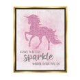 thumbnail image 1 of Stupell Industries Leave A Little Sparkle Phrase Pink Shimmer Unicorn Metallic Gold Framed Floating Canvas Wall Art, 16x20, by Natalie Carpentieri, 1 of 5