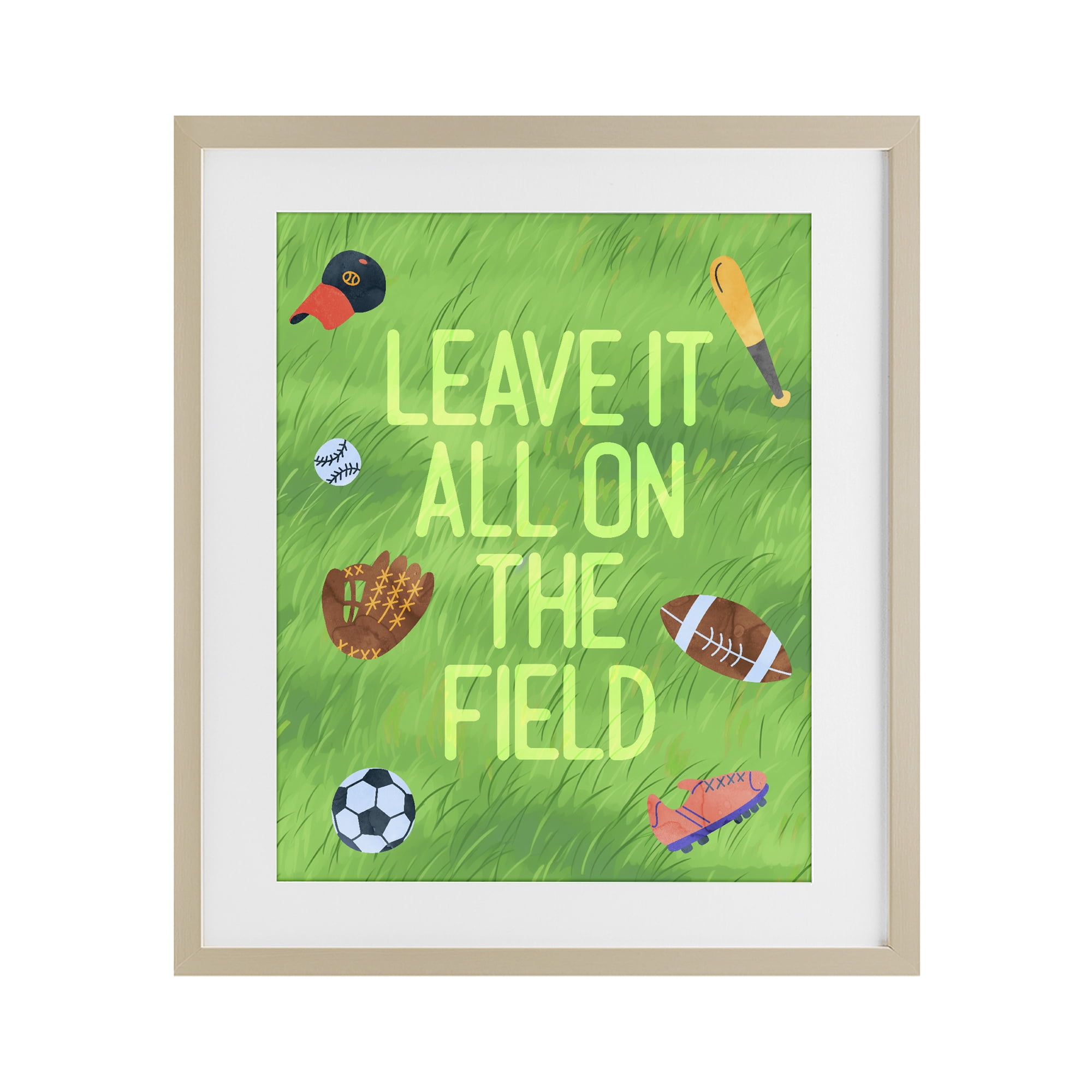 Stupell Industries Leave It On The Field Birch Framed Print Under Glass, design by Lil' Rue