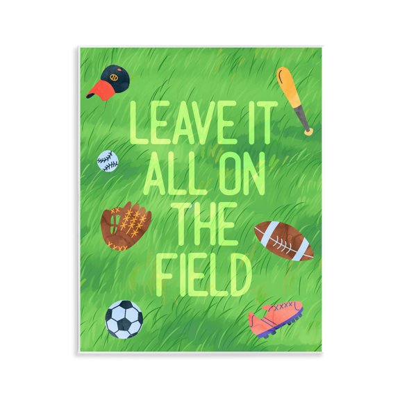 Stupell Industries Leave It On The Field Wall Plaque Art, design by Lil' Rue