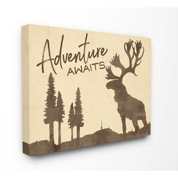 Stupell Industries Leave No Trace Rabbit Animal Forest Brown Textured Design Canvas Wall Art by The Saturday Evening Post