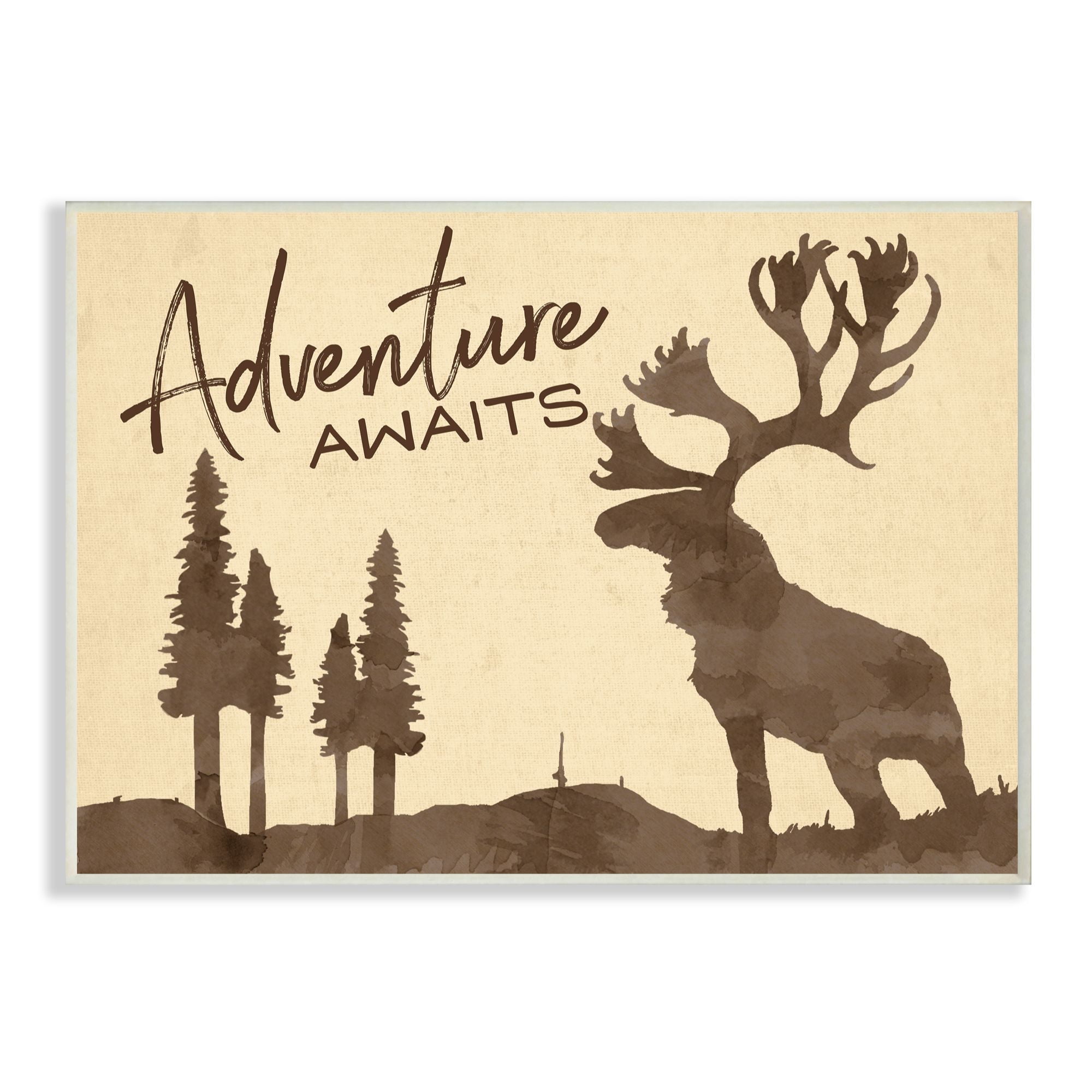 Stupell Industries Leave No Trace Rabbit Animal Forest Brown Textured Design Wall Plaque by The Saturday Evening Post