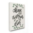 thumbnail image 1 of Stupell Industries Leave Your Worries at the Door Quote Family Greeting Canvas Wall Art Design by Fearfully Made Creations, 24" x 30", 1 of 4
