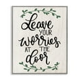 thumbnail image 1 of Stupell Industries Leave Your Worries at the Door Quote Family Greeting Framed Wall Art Design by Fearfully Made Creations, 16" x 20", Gray Framed, 1 of 5